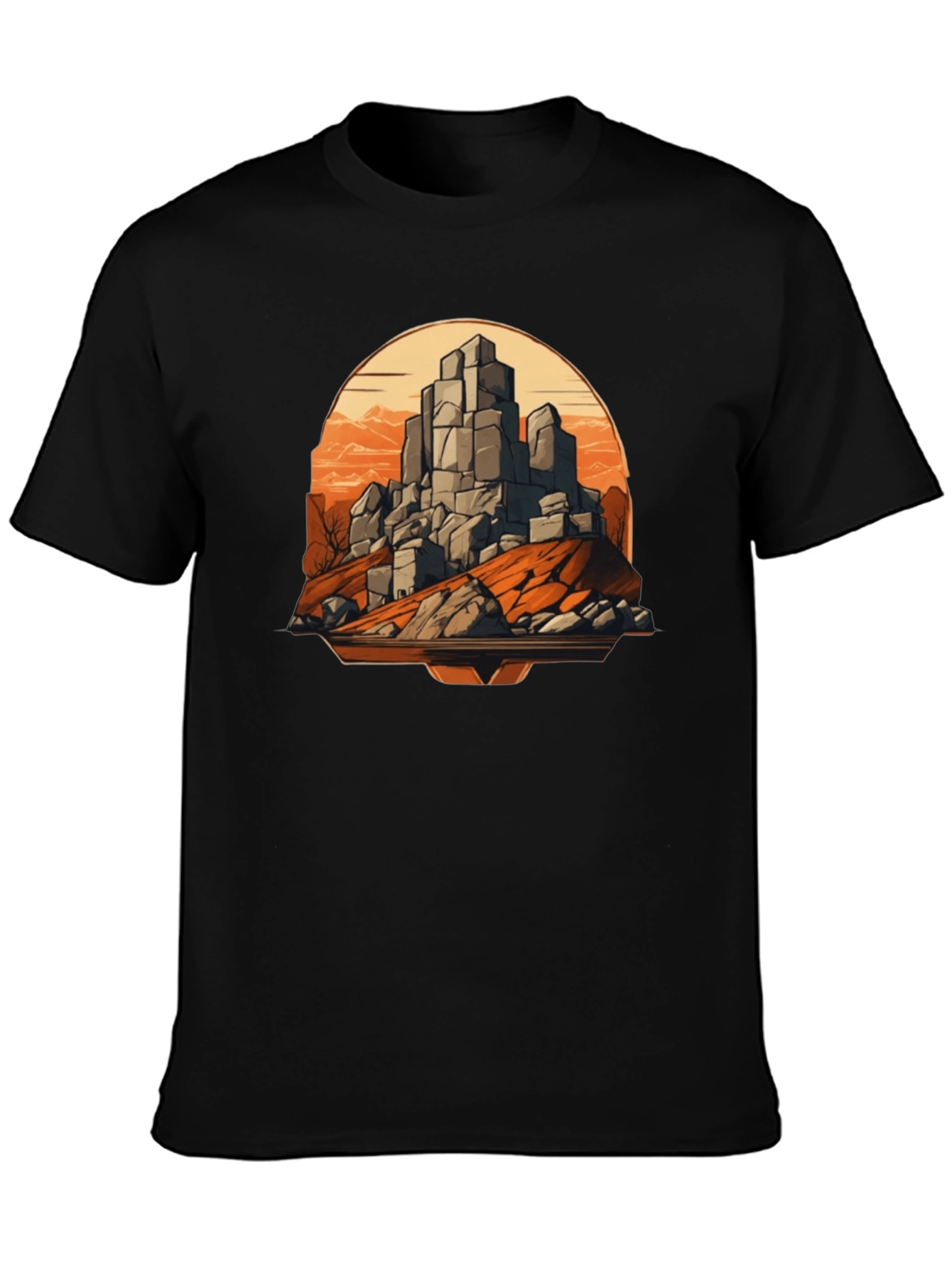 Mountain Rockscape Graphic Tee - Black