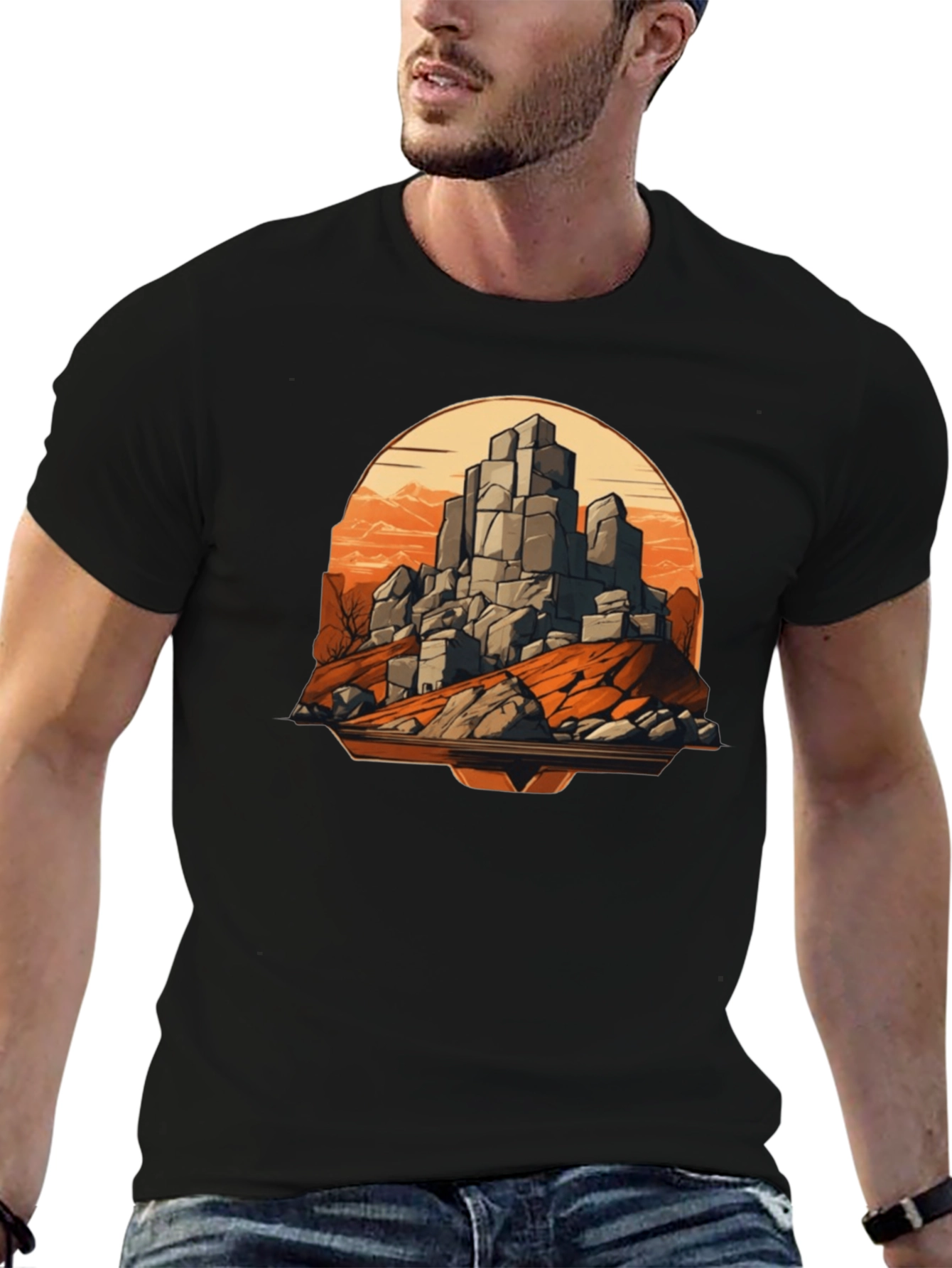 Mountain Rockscape Graphic Tee - Black