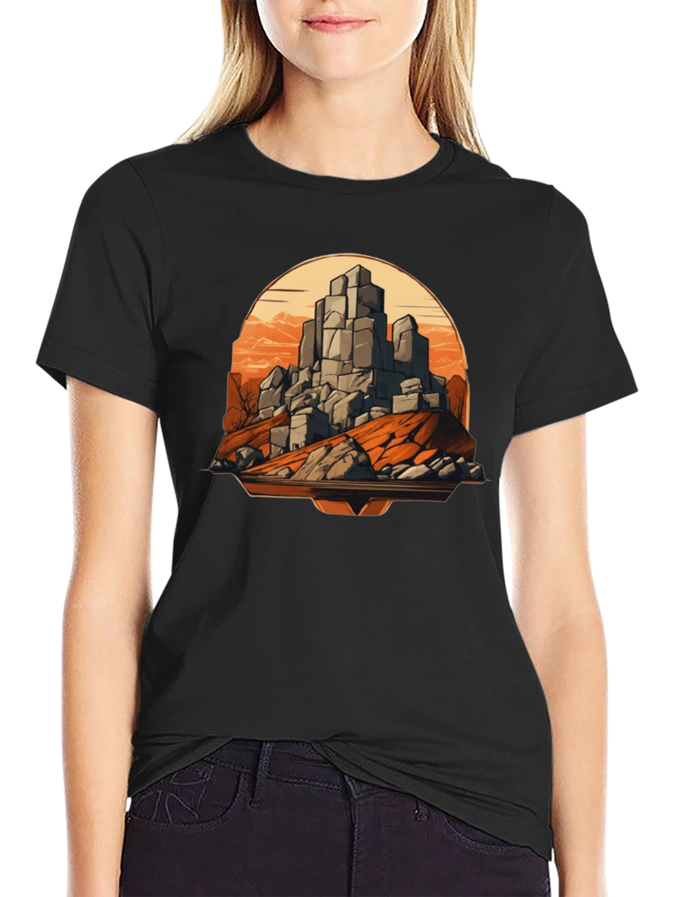 Mountain Rockscape Graphic Tee - Black