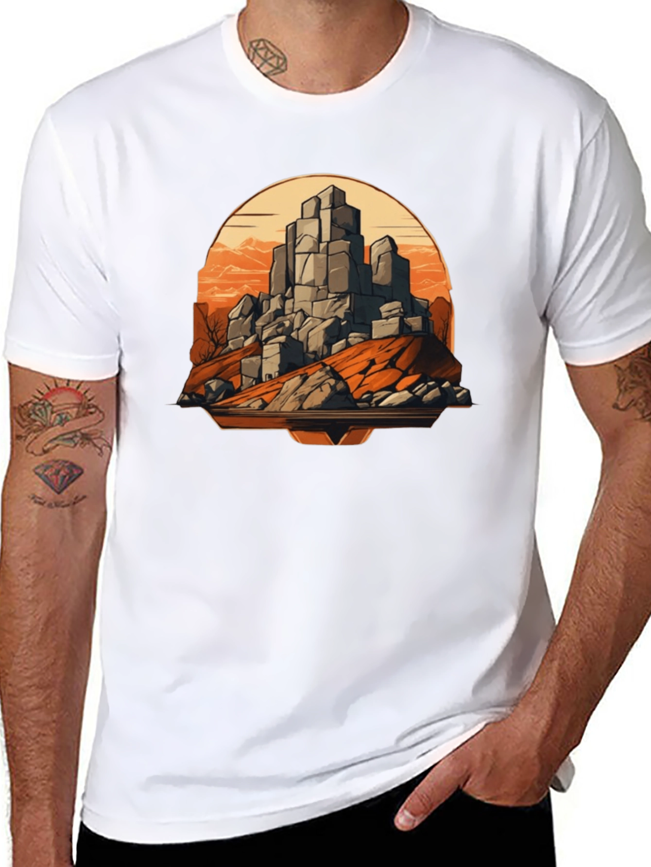Mountain Rockscape Graphic Tee - Black