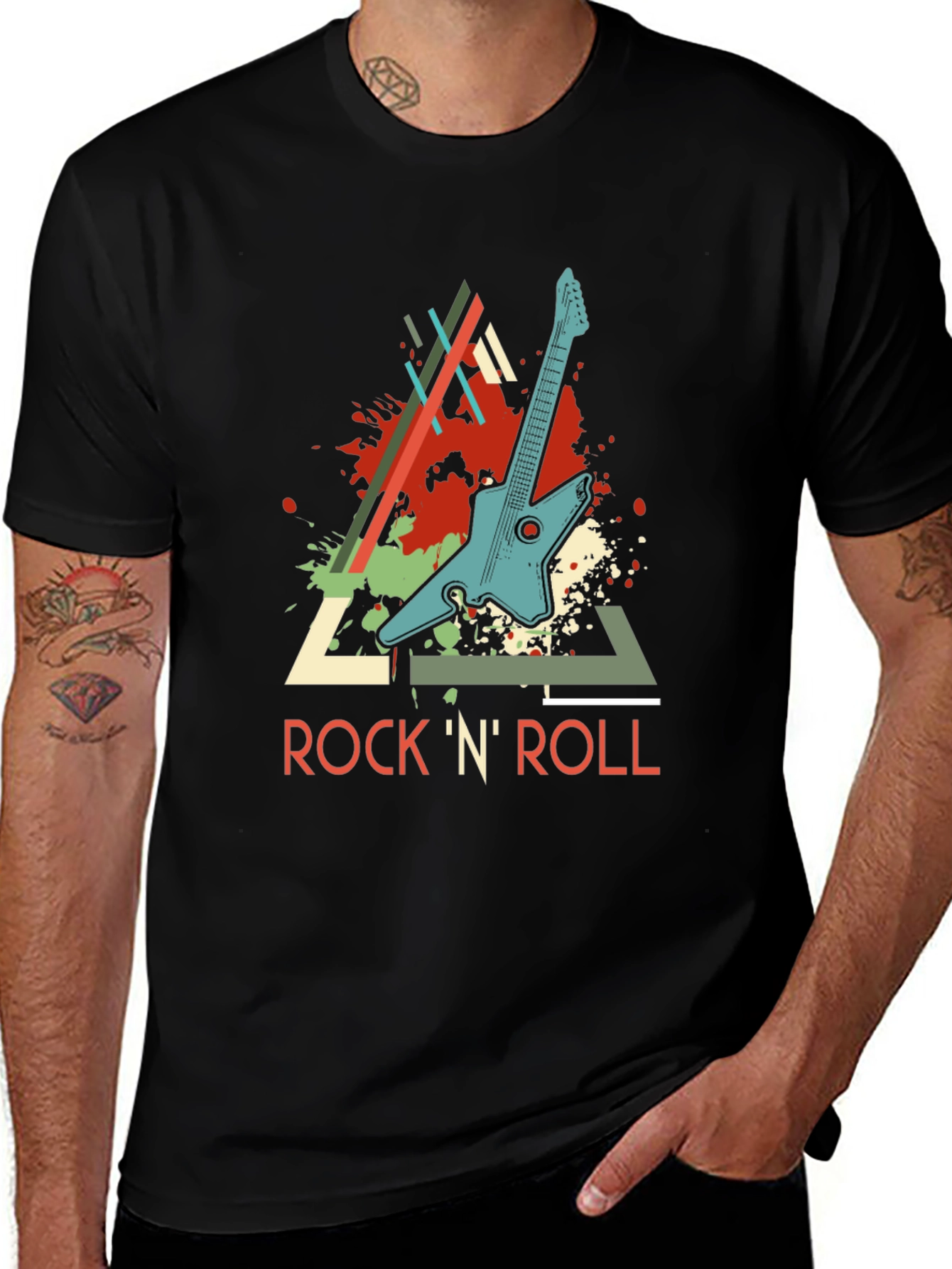 Rock N Roll Guitar Graphic T-Shirt