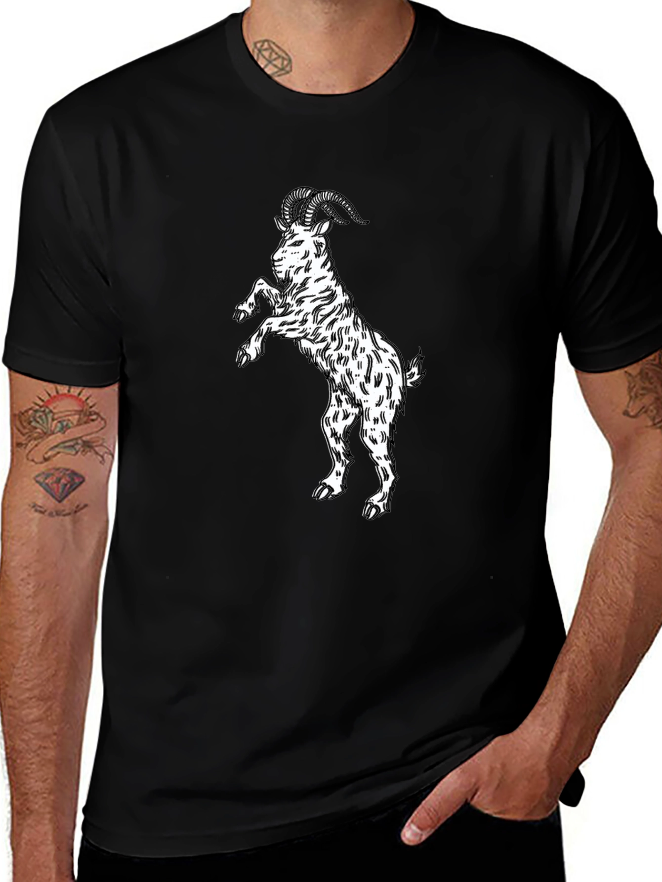 Black Goat Graphic Tee - Stand Out Style