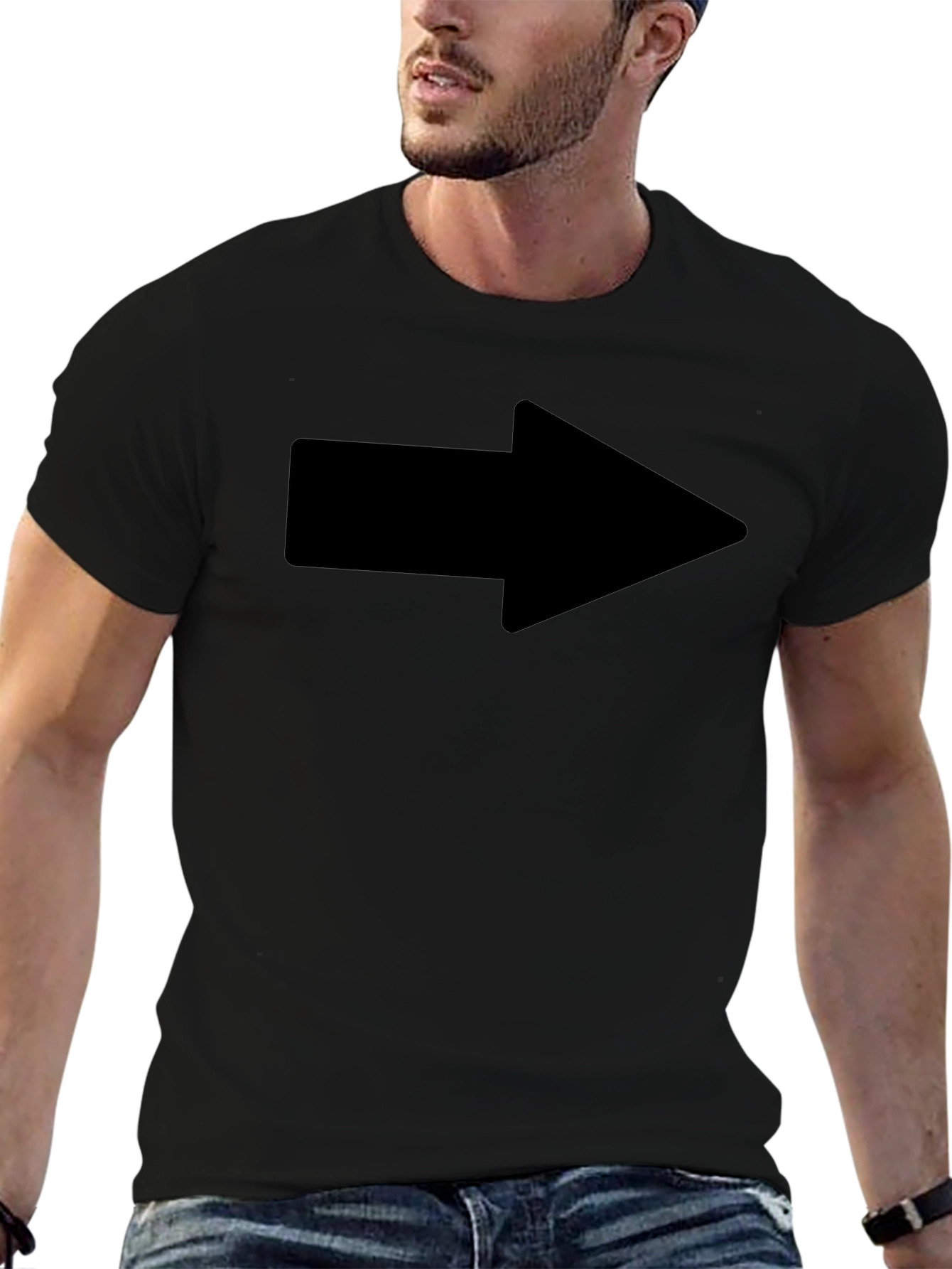 Arrow Graphic Black T-Shirt - Casual Style