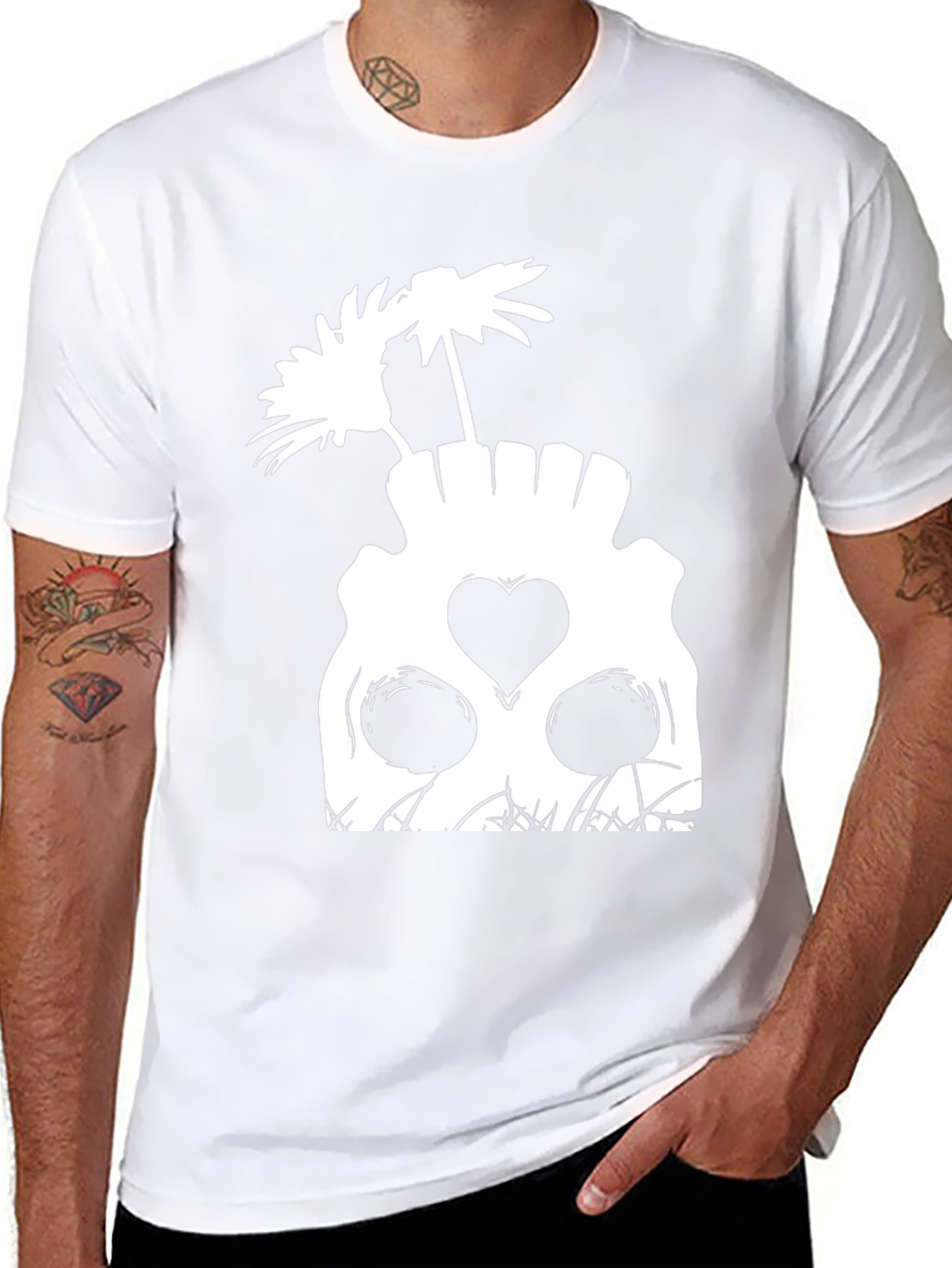 Skull & Flowers Graphic Tee - Unique Black T-Shirt
