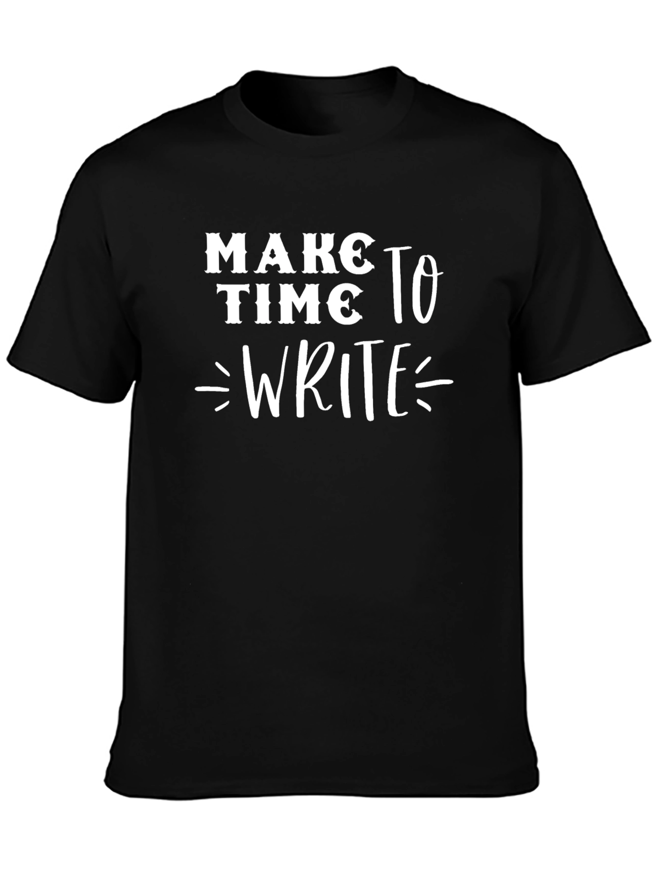 Make Time To Write T-Shirt - Black Cotton Tee