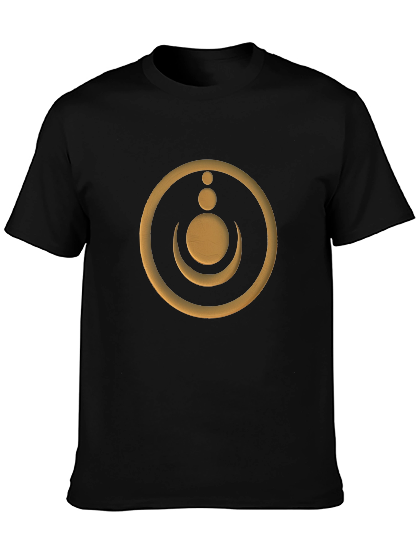 Modern Graphic Tee - Golden Moon & Circle Design