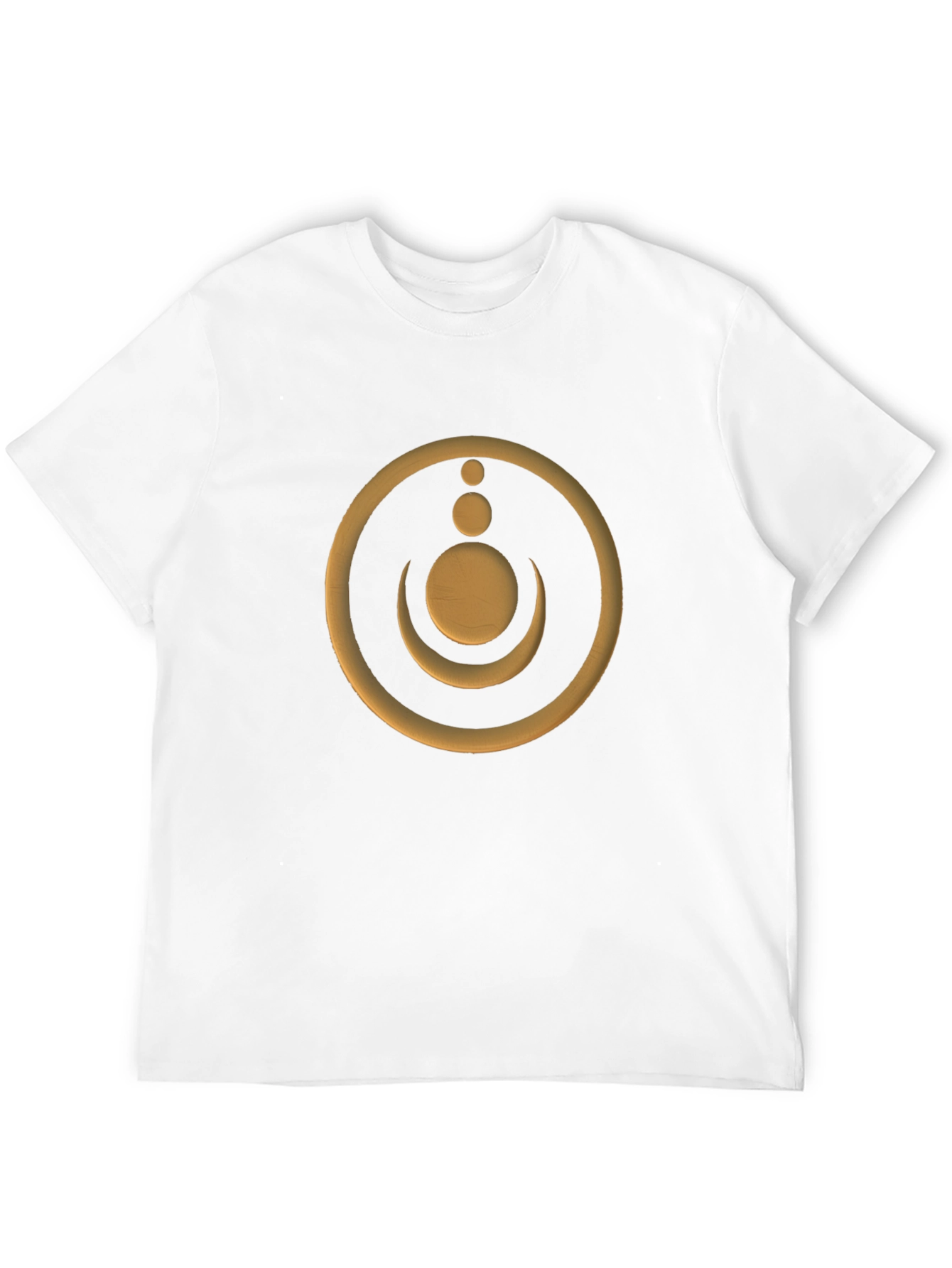 Modern Graphic Tee - Golden Moon & Circle Design