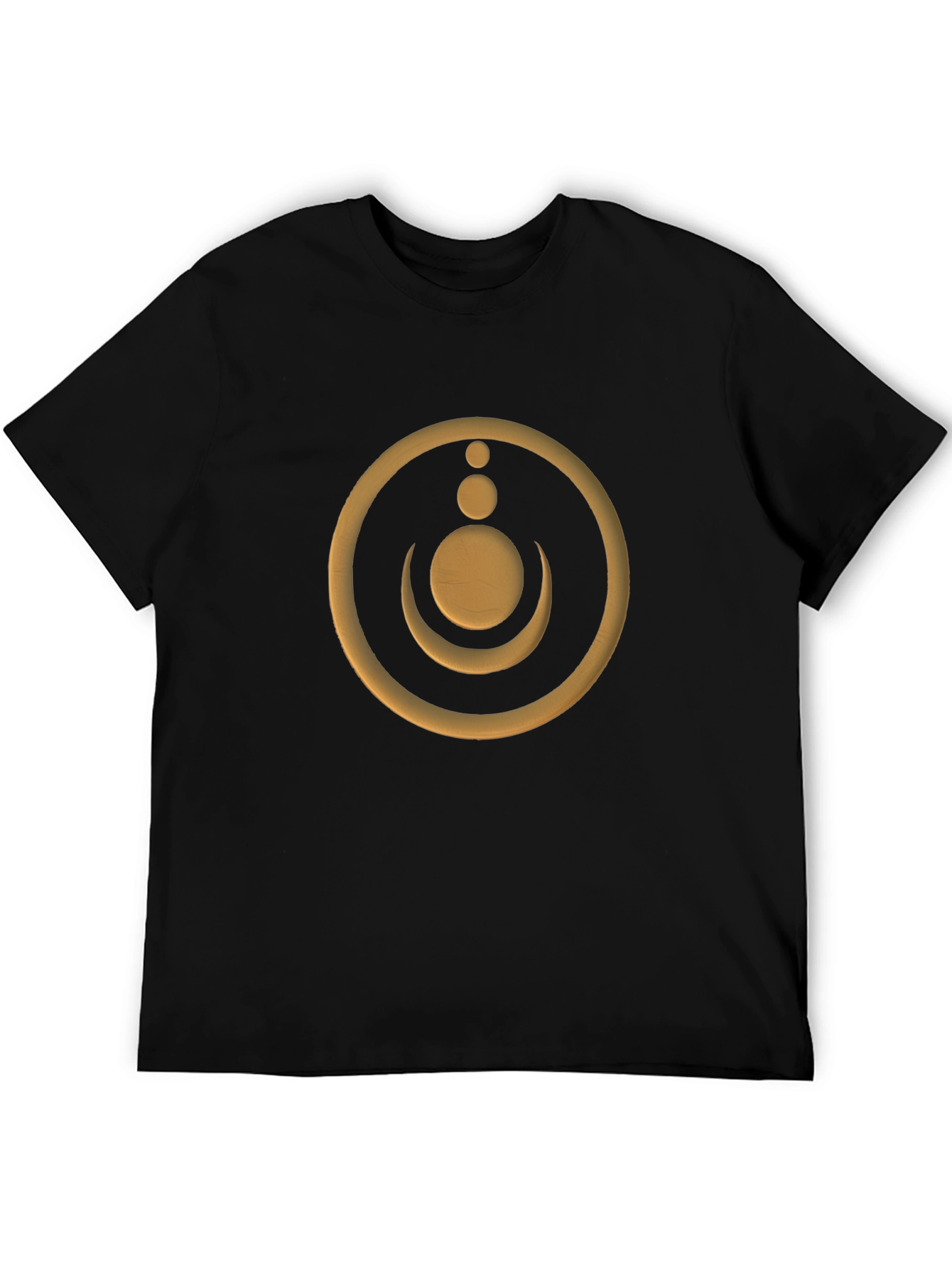Modern Graphic Tee - Golden Moon & Circle Design