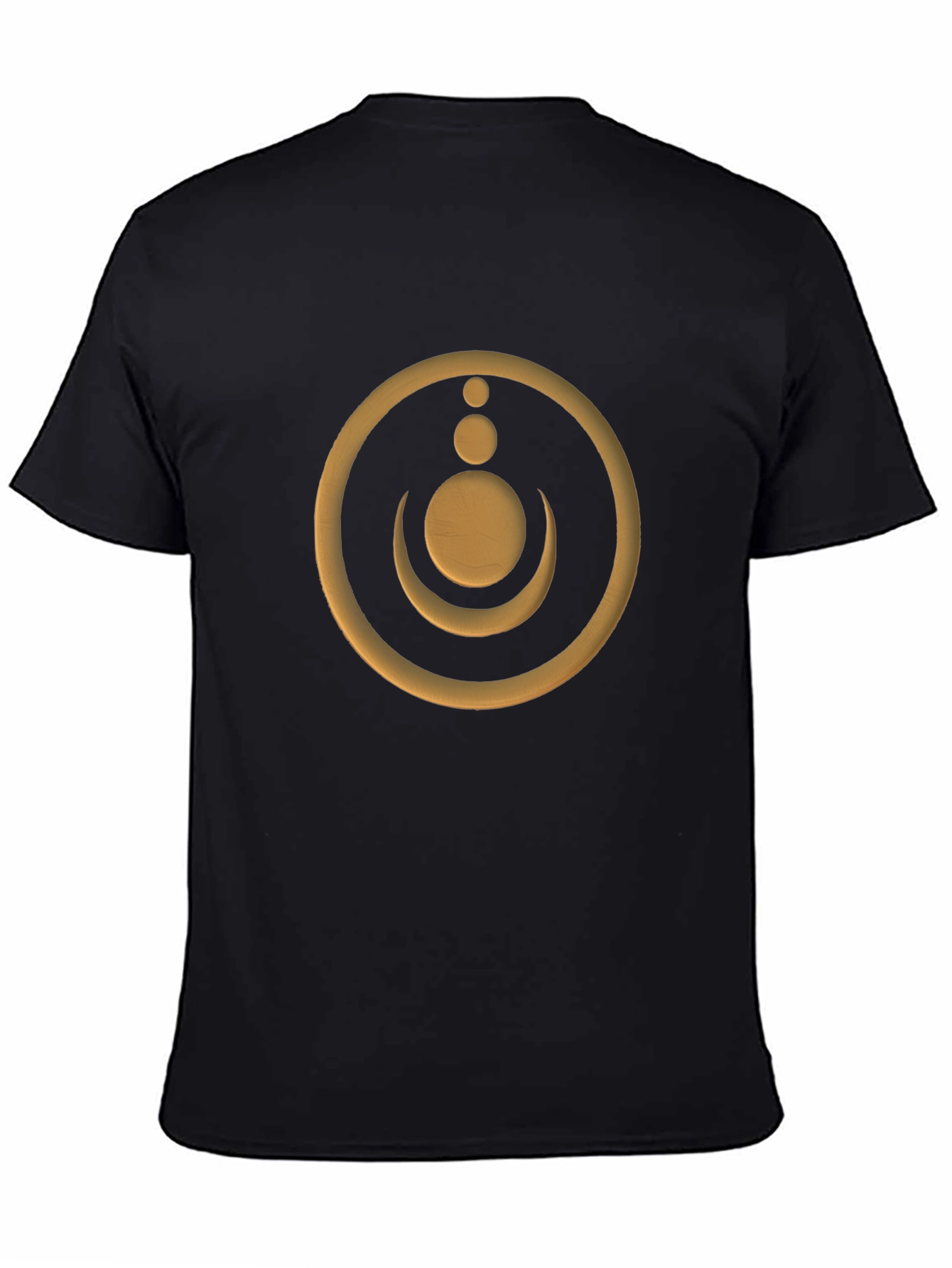 Modern Graphic Tee - Golden Moon & Circle Design