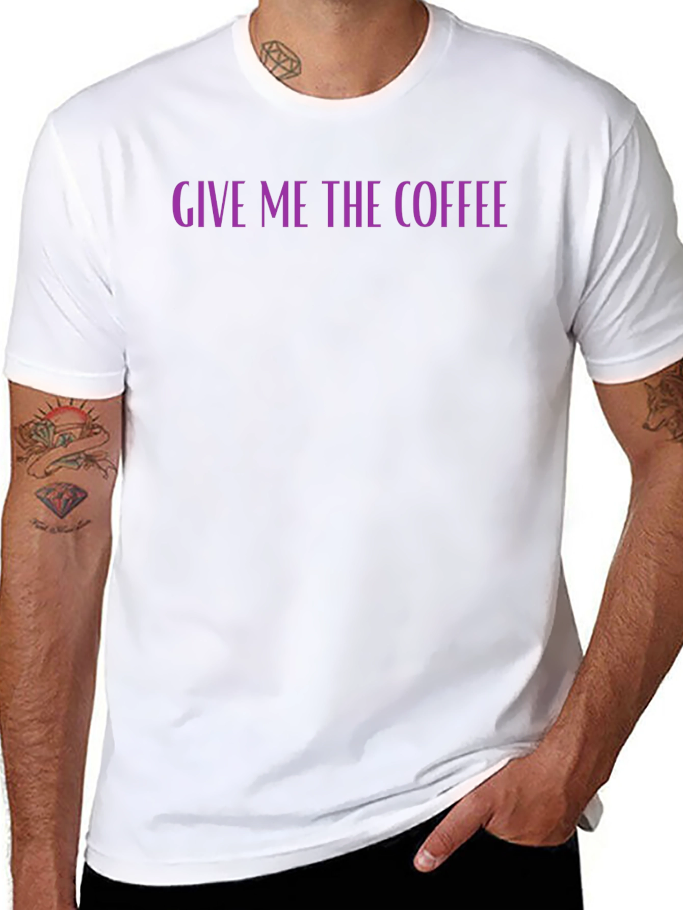 Give Me The Coffee Graphic Tee - Black