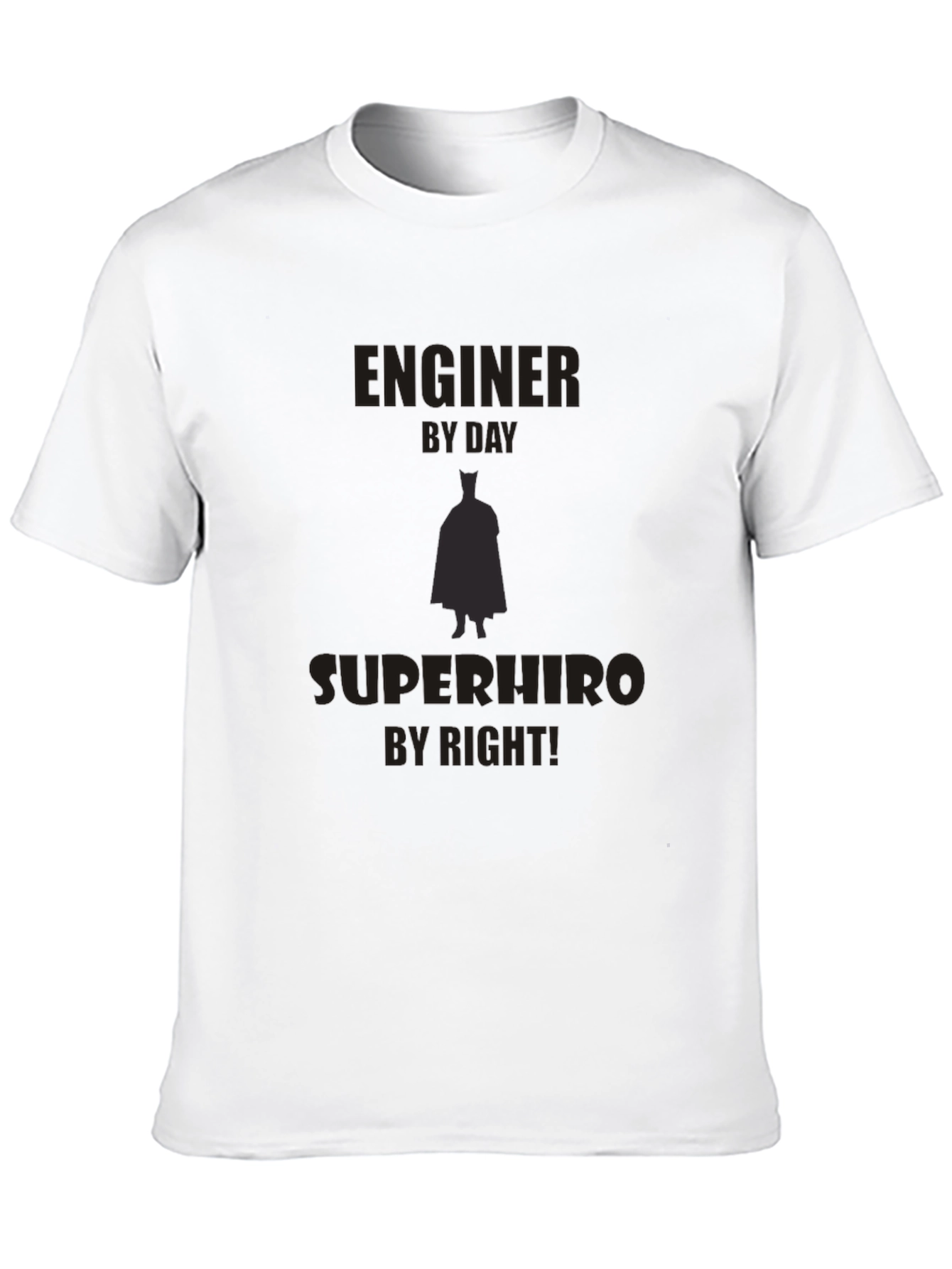 Engineer Superhero Black T-Shirt