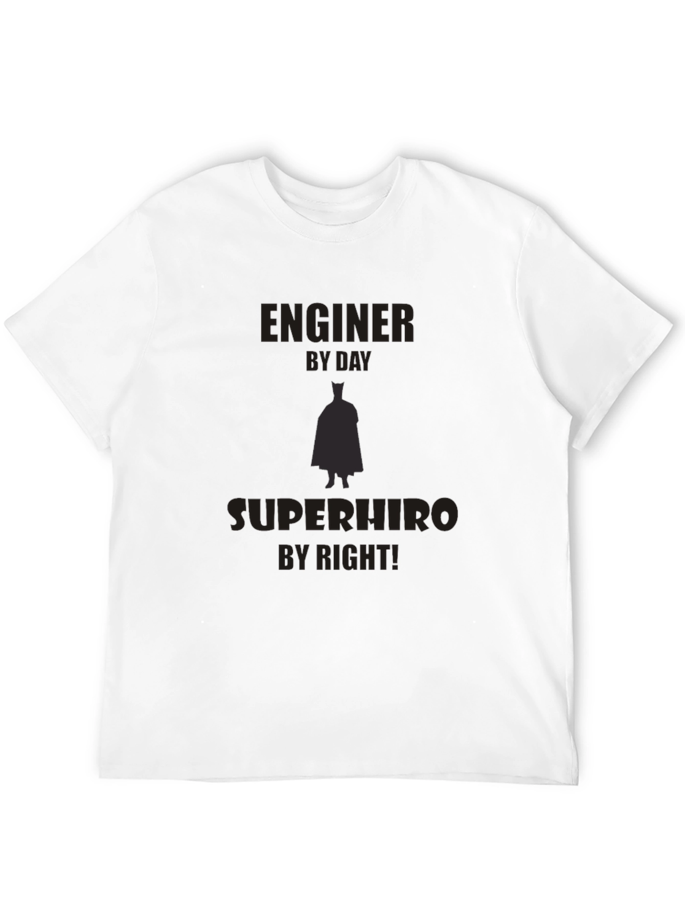 Engineer Superhero Black T-Shirt
