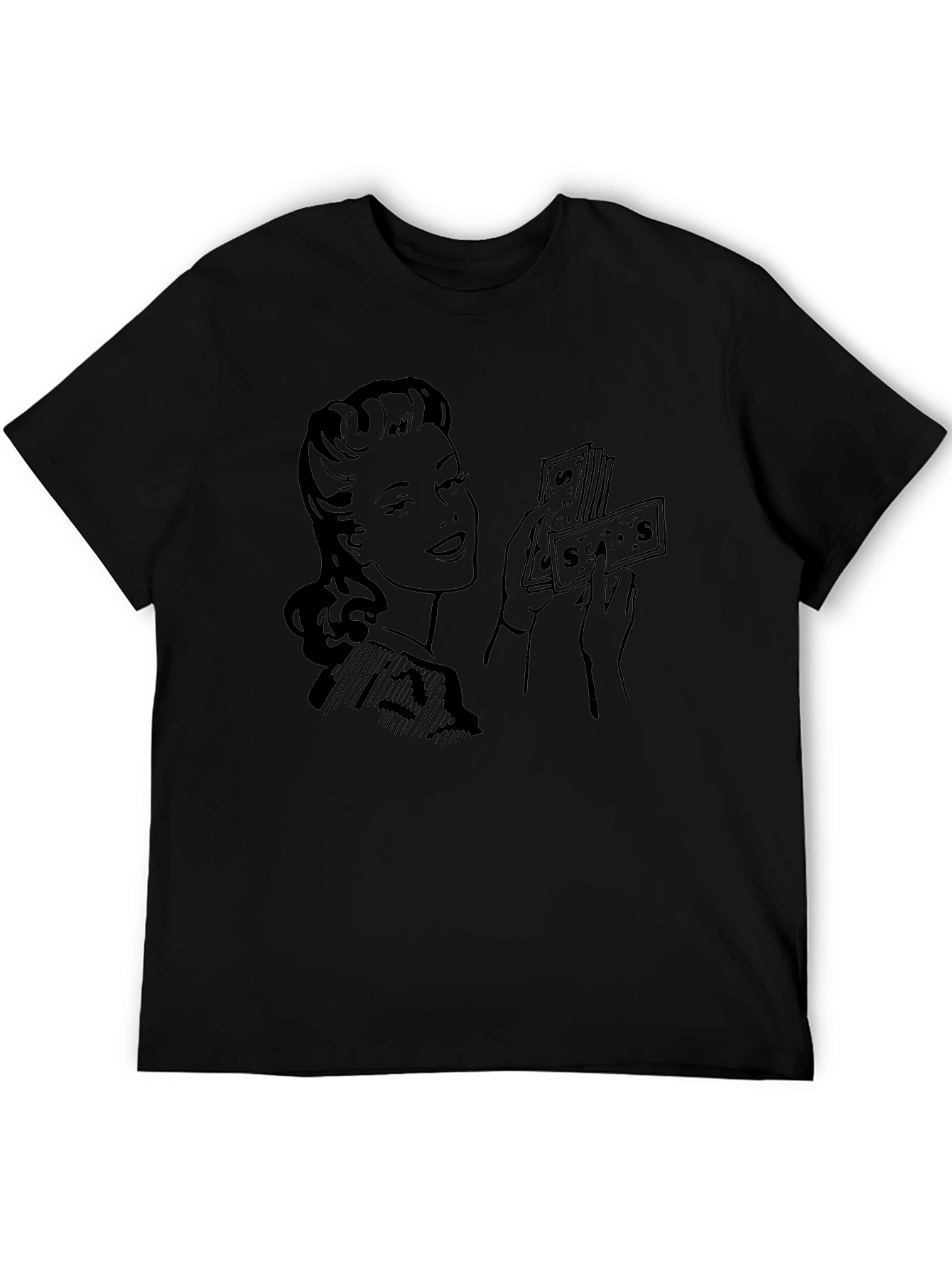 Retro Woman with Money Graphic Tee