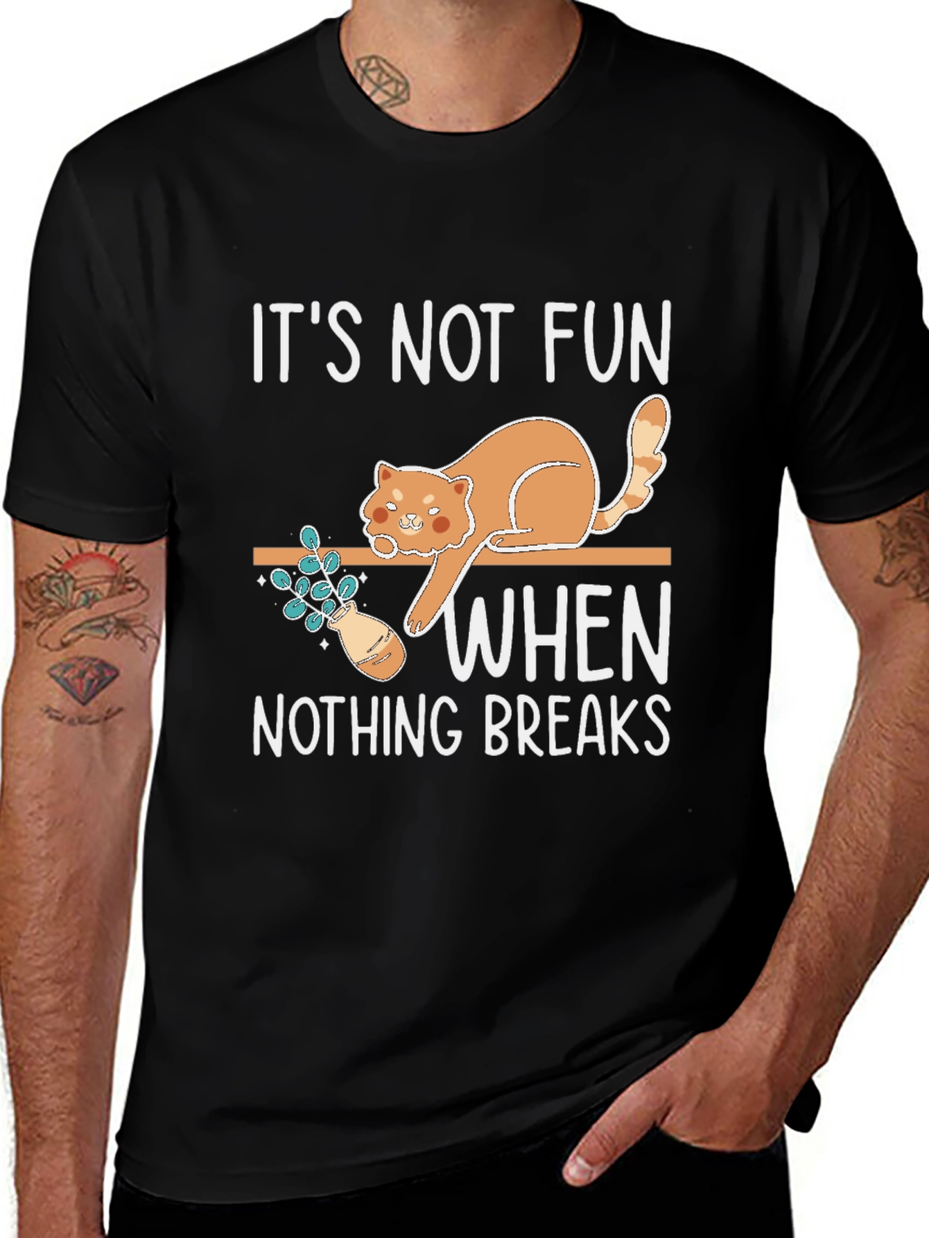 Funny Cat Graphic T-Shirt