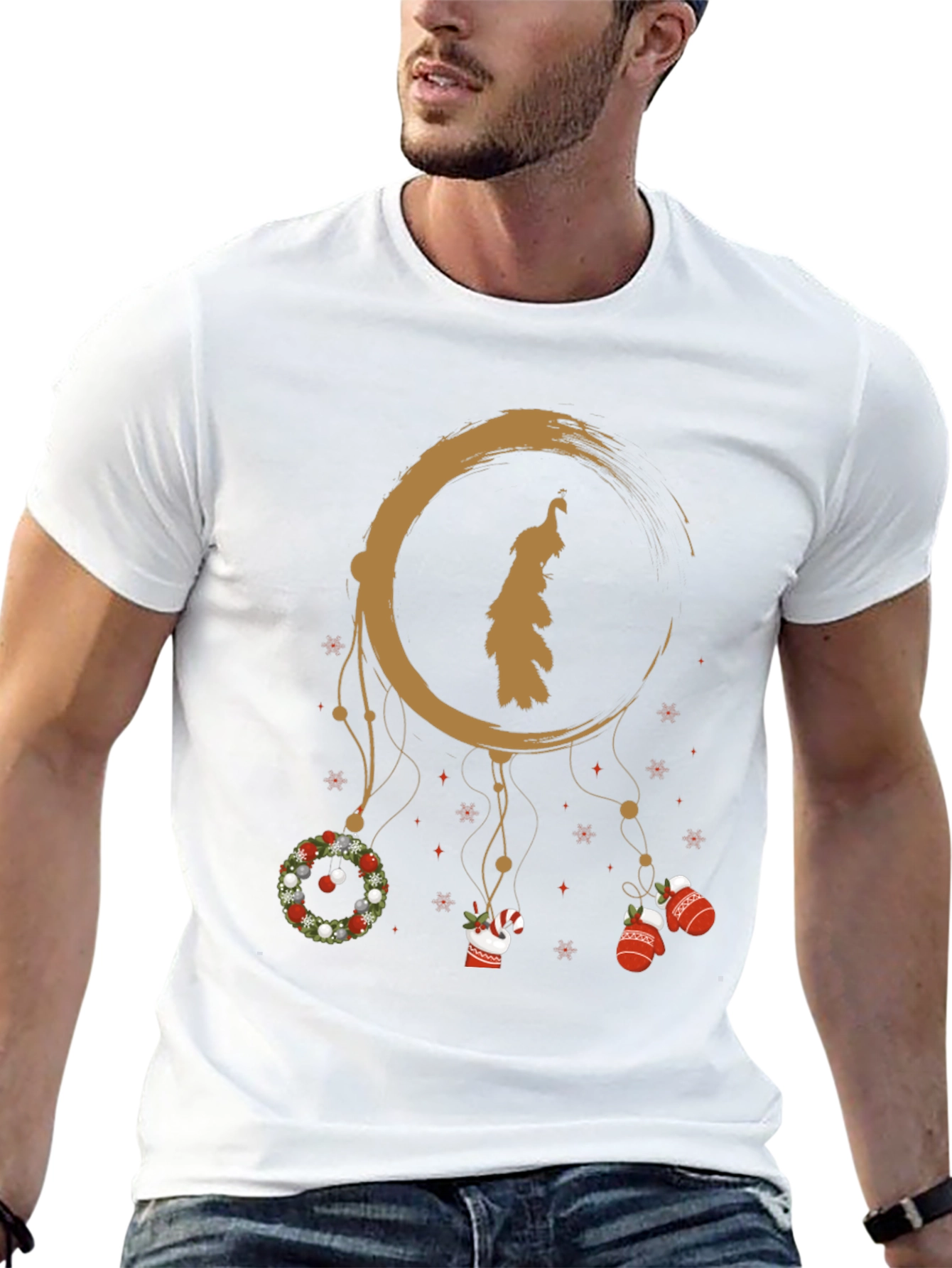 Festive Peacock Dreamcatcher Graphic Tee