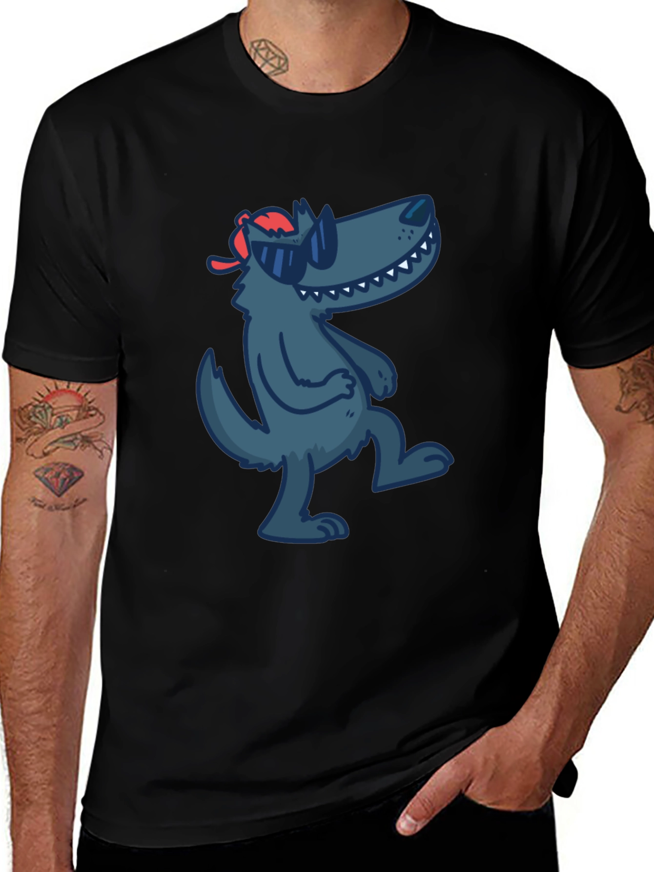 Cool Cartoon Wolf T-Shirt