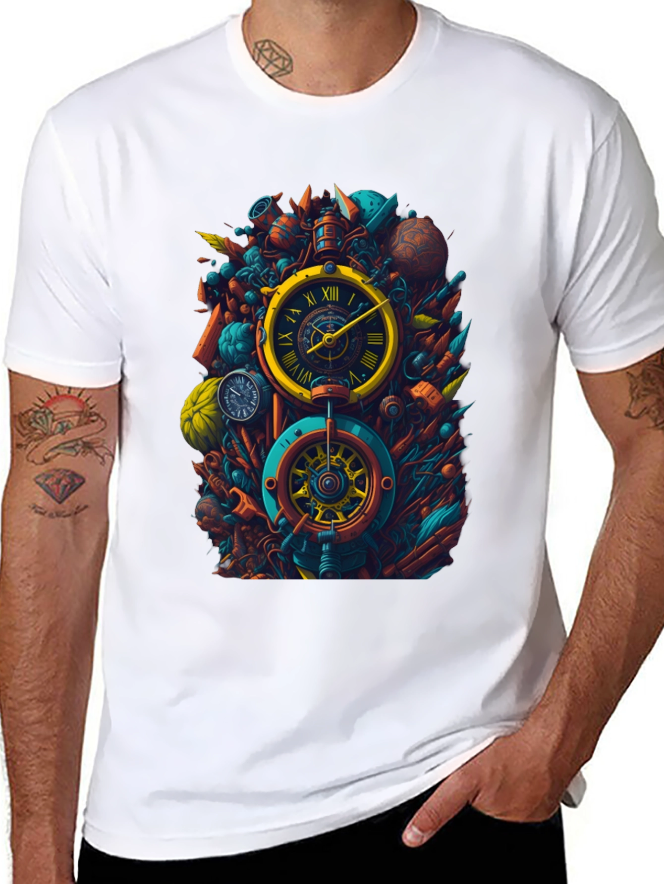 Steampunk Clockwork T-Shirt - Unique Timepiece Design