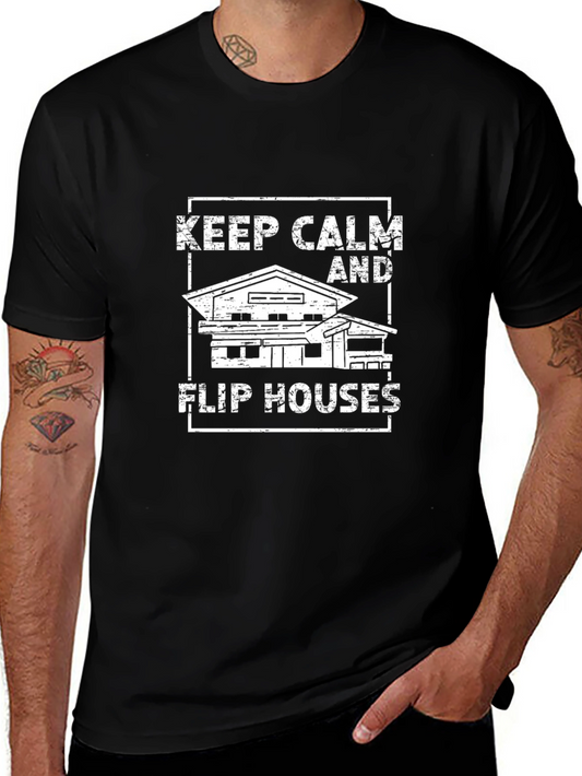 Keep Calm Flip Houses T-Shirt Black