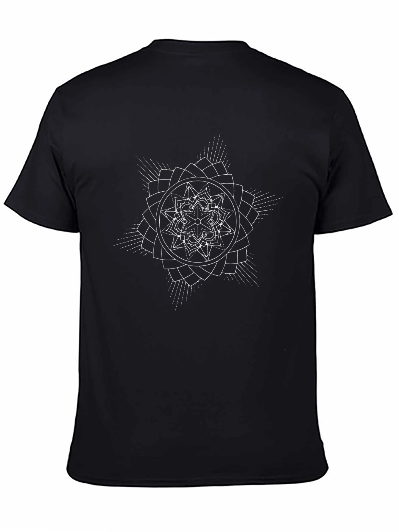 Geometric Mandala Graphic Tee - Modern Black T-Shirt