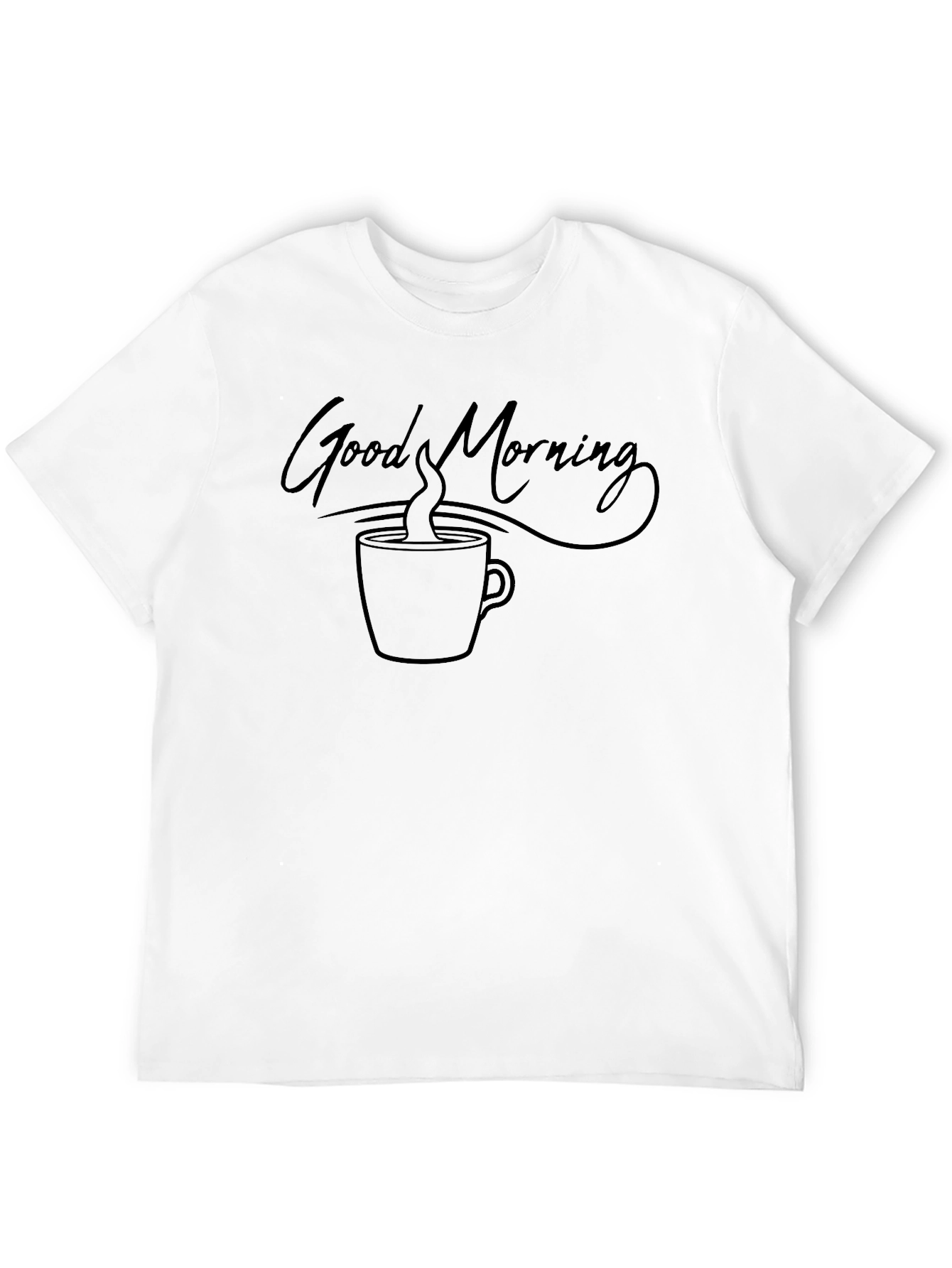 Good Morning Coffee Graphic Tee - Black