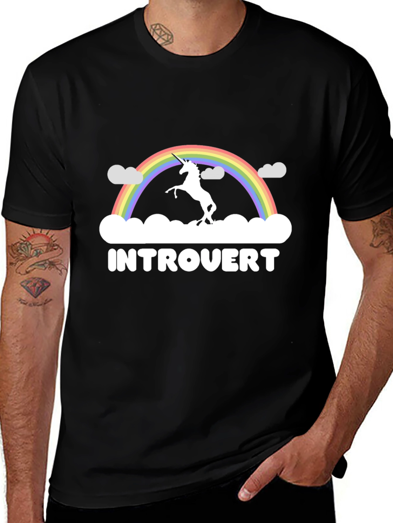 Introvert Unicorn Rainbow T-Shirt