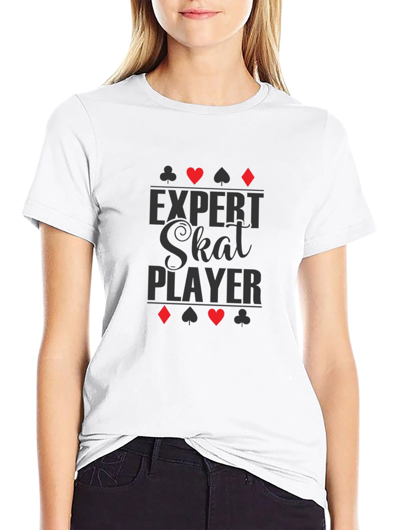 Expert Skat Player T-Shirt - Card Suits Design