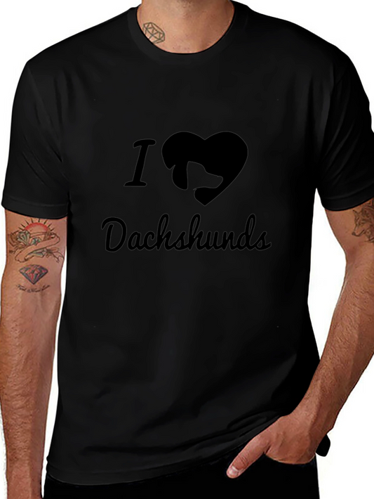 I Love Dachshunds Black T-Shirt