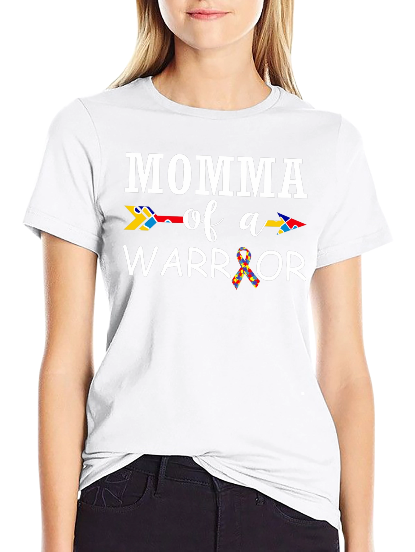 Momma of a Warrior Autism Awareness T-Shirt