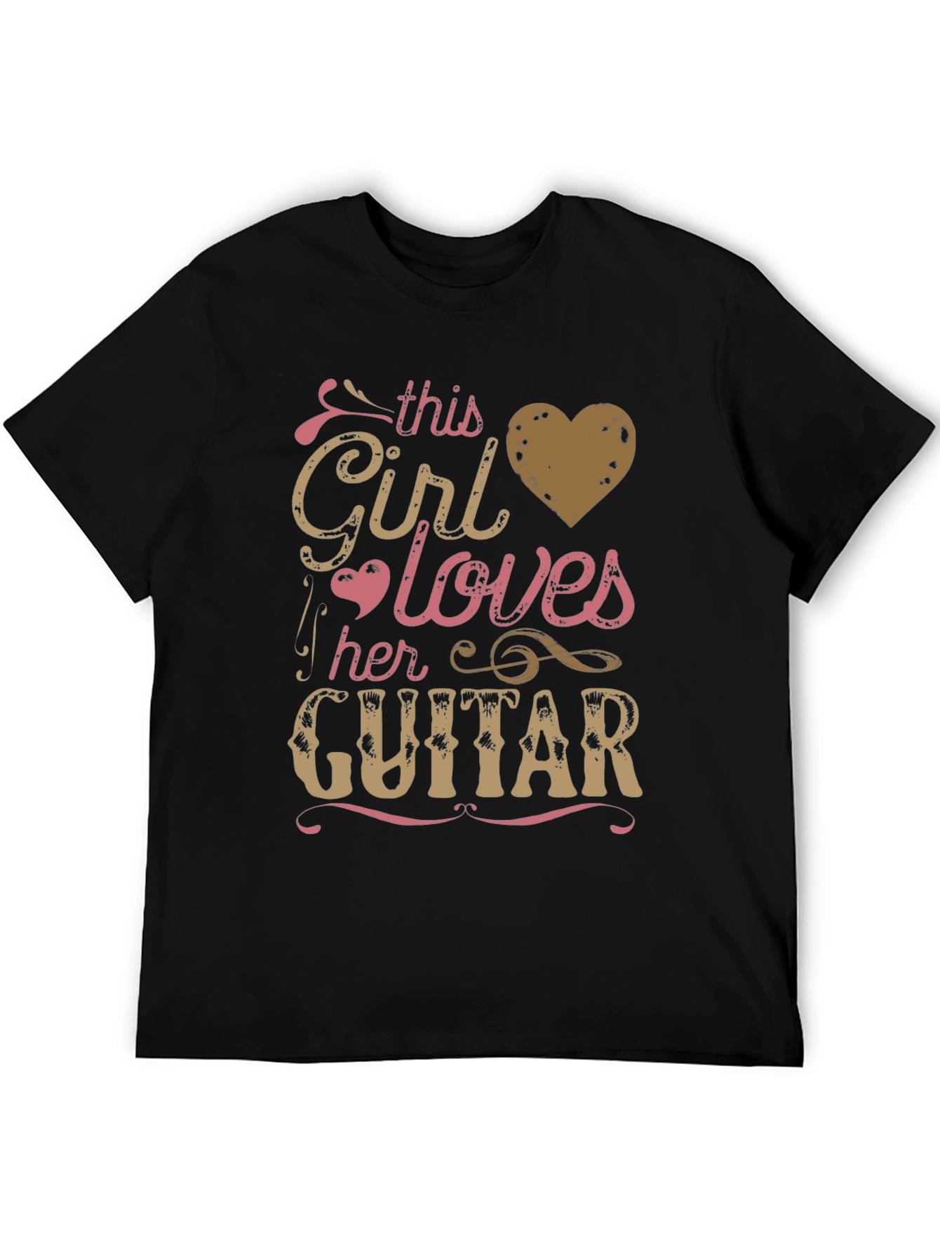 This Girl Loves Her Guitar Black Graphic Tee
