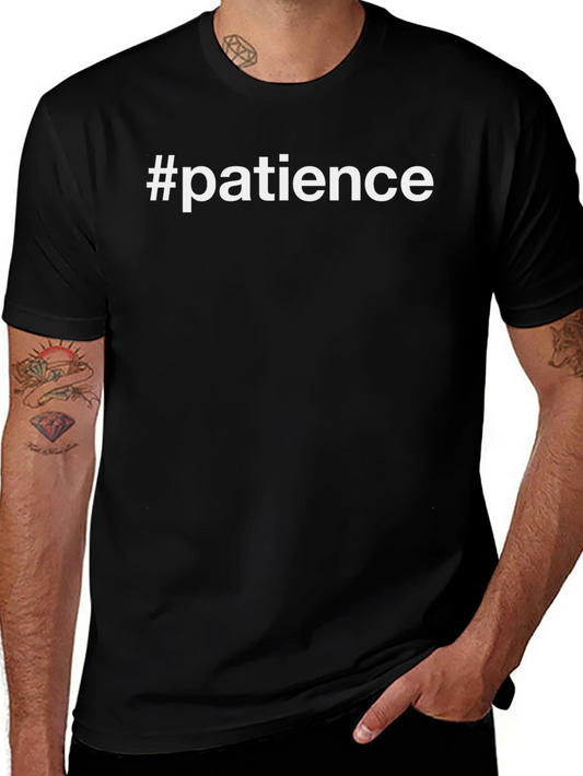 Hashtag Patience Black Graphic Tee
