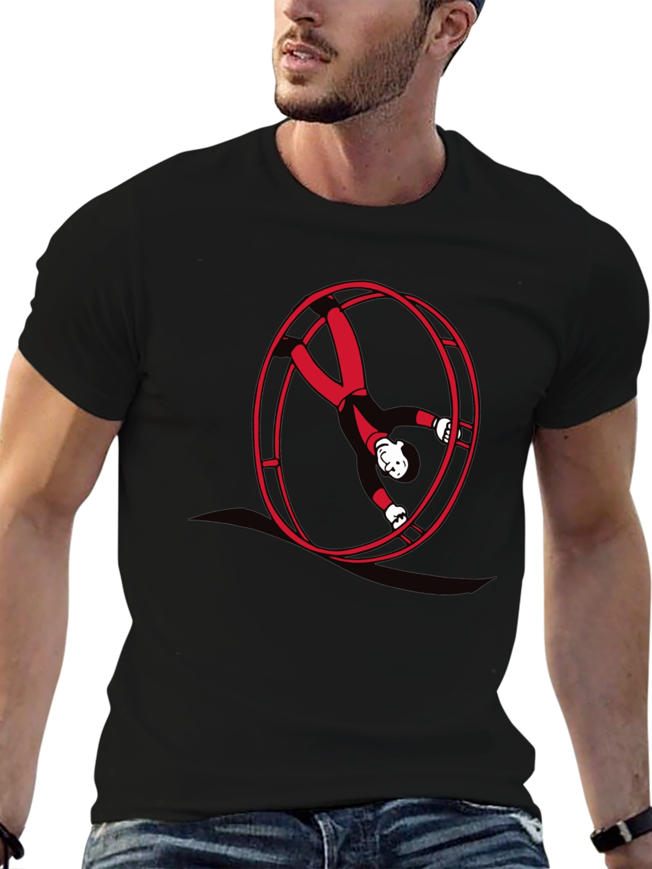 Man in a Wheel T-Shirt