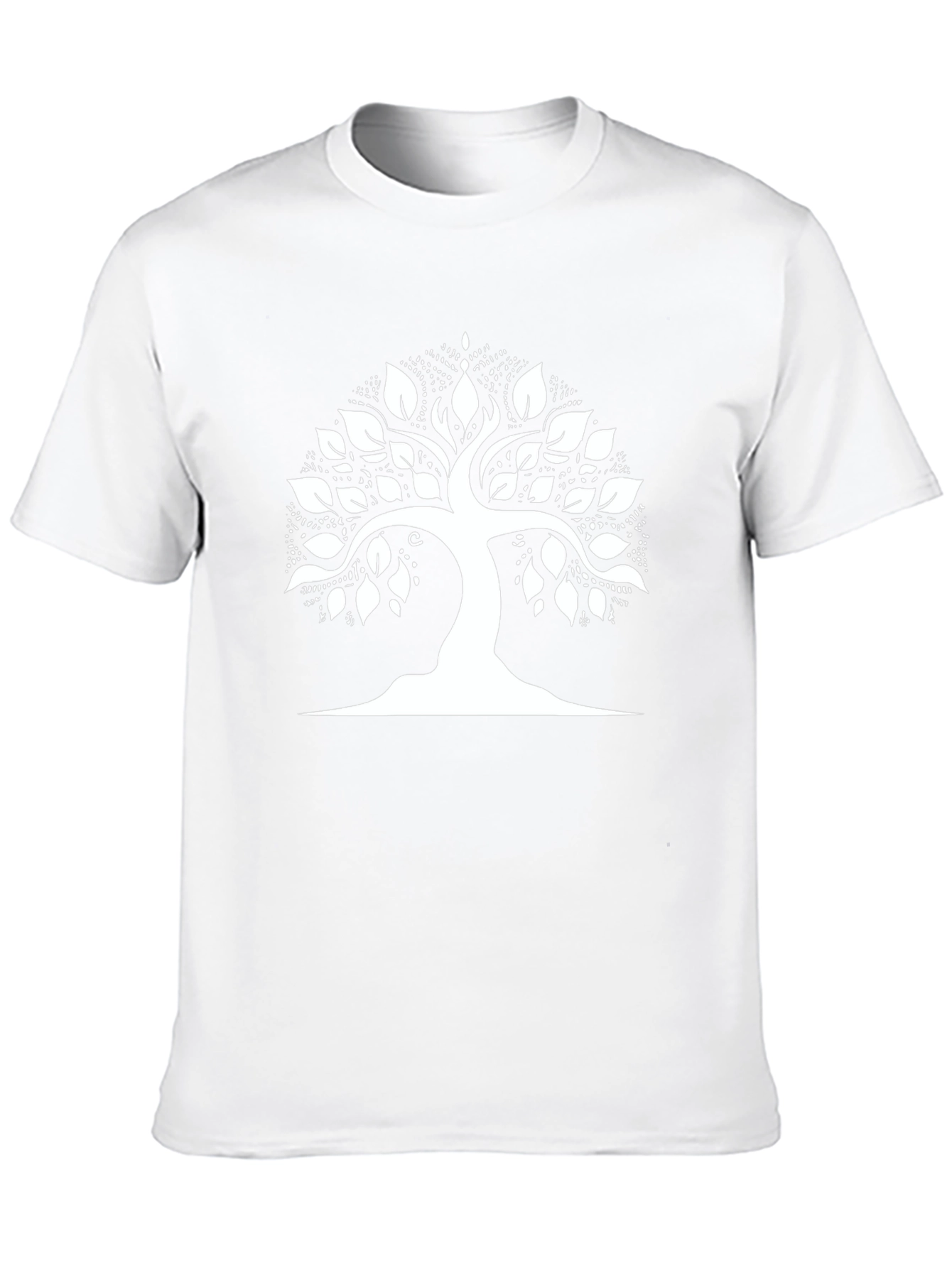 Black T-Shirt with White Tree of Life Graphic
