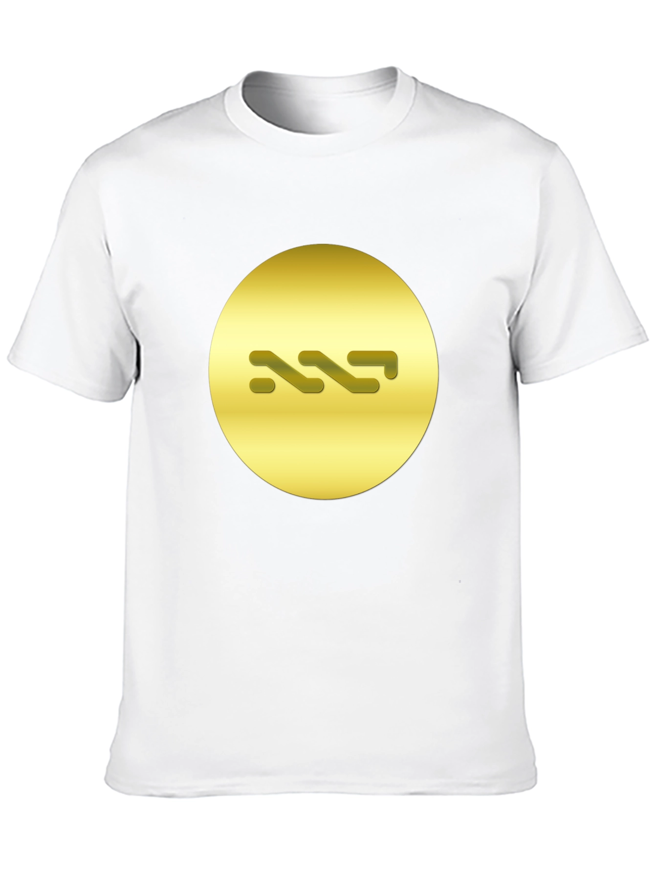 Stylish Black Tee with Abstract Gold Symbol Design