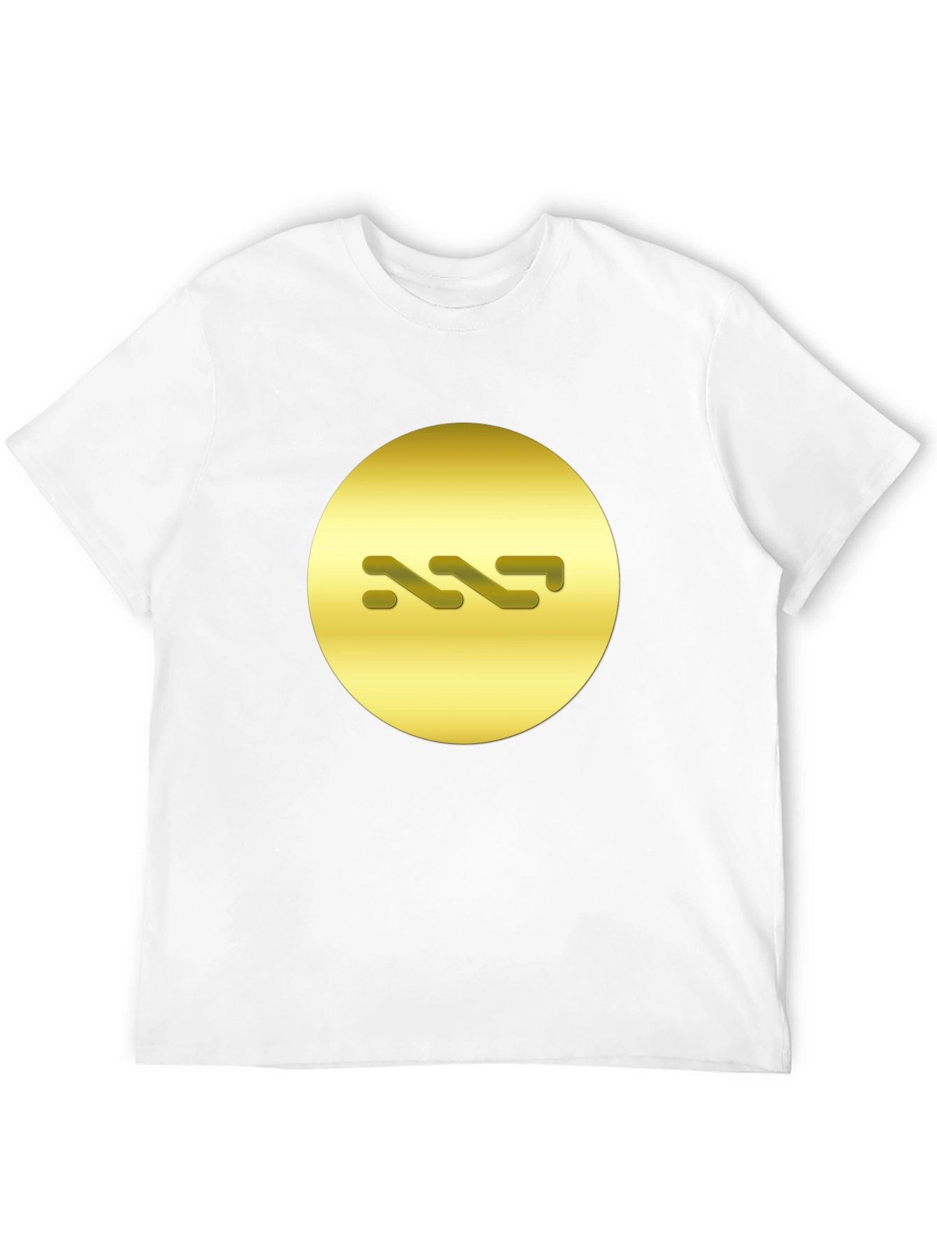 Stylish Black Tee with Abstract Gold Symbol Design