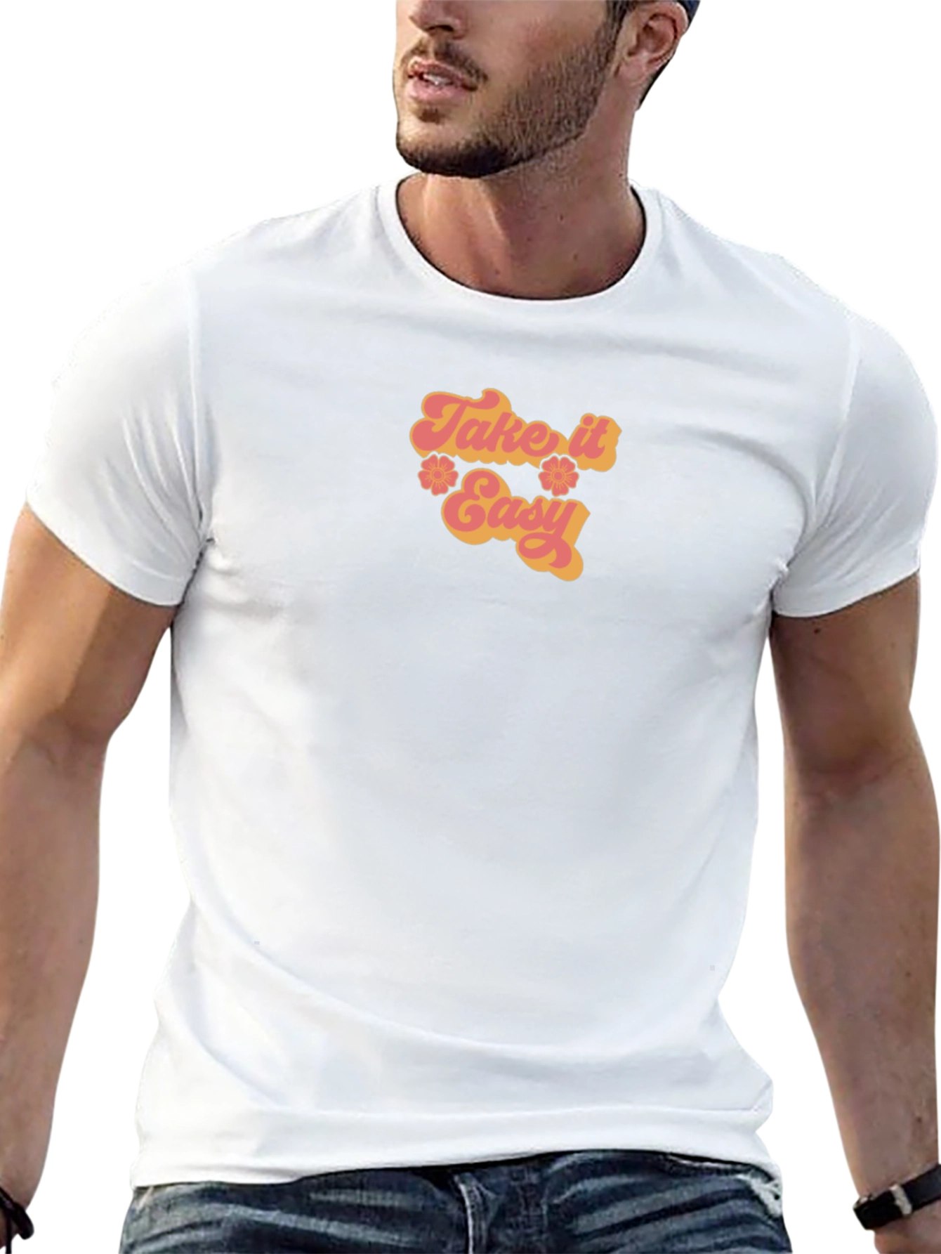 Take It Easy Retro Graphic Tee - Black