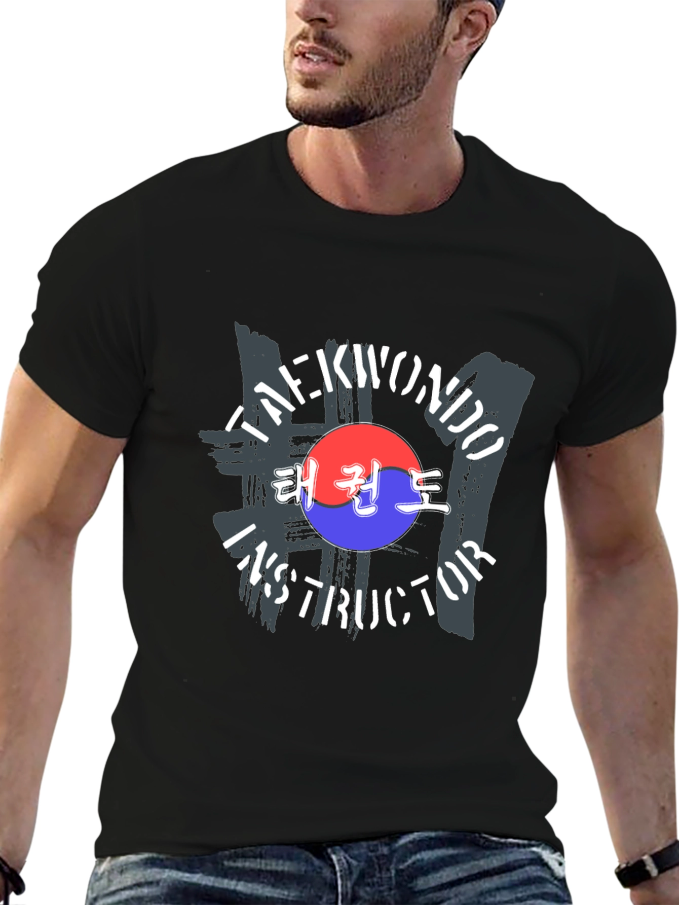 Taekwondo Instructor Black T-Shirt Martial Arts Korean