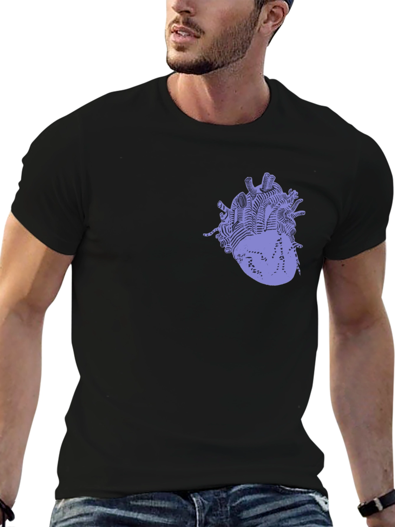 Anatomical Heart Graphic Black T-Shirt