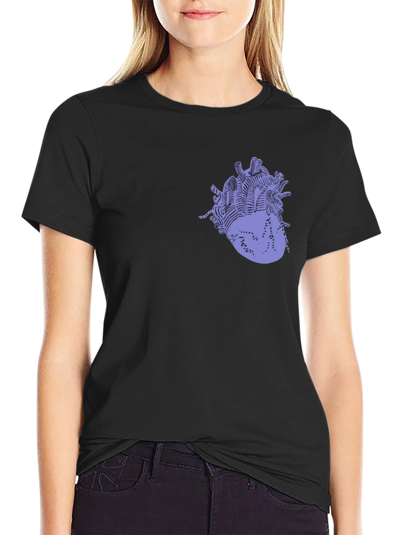 Anatomical Heart Graphic Black T-Shirt
