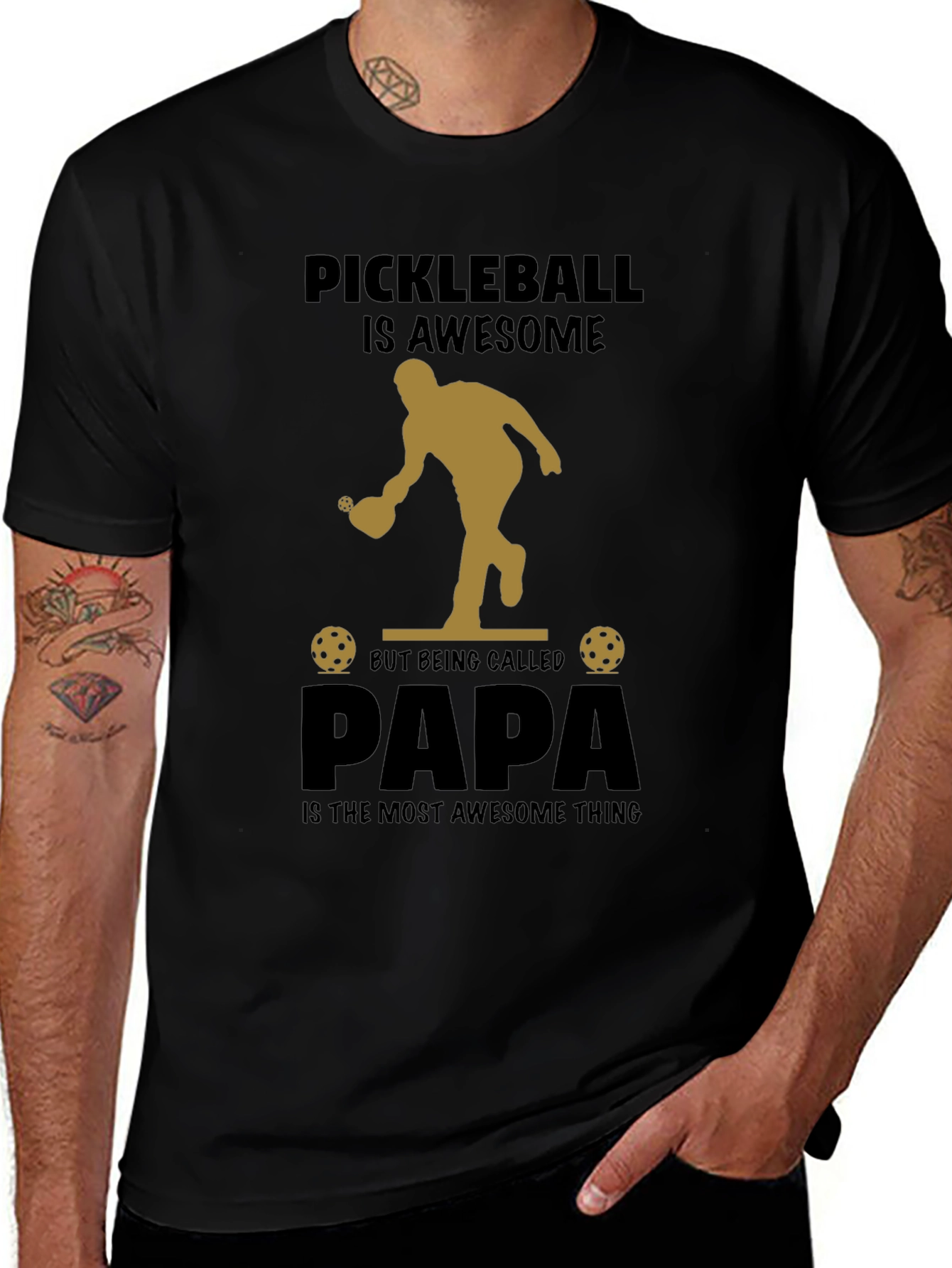 Pickleball Papa T-Shirt: Awesome Fathers Day Gift