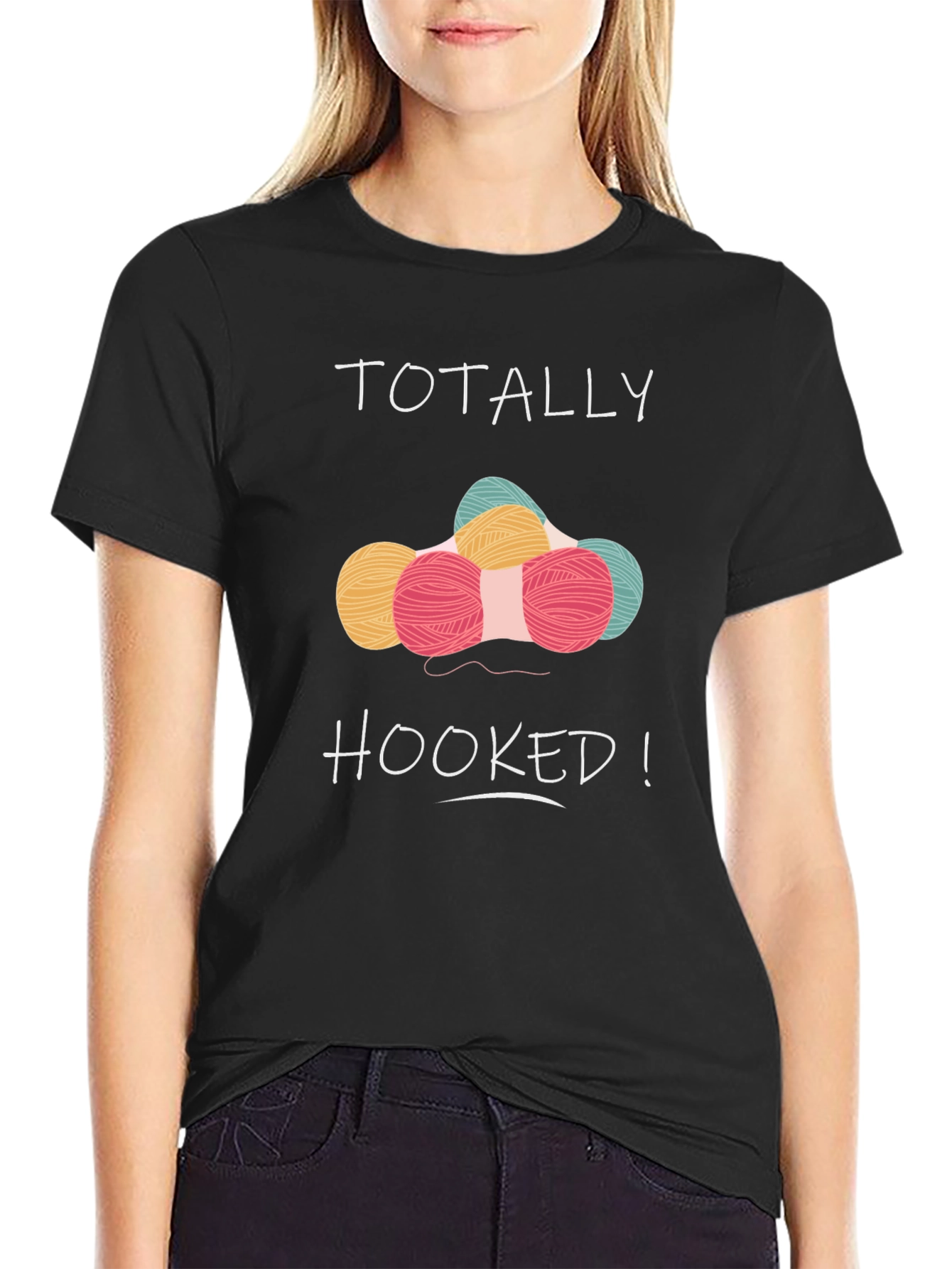 Totally Hooked Yarn T-Shirt - Knitting & Crochet Lover