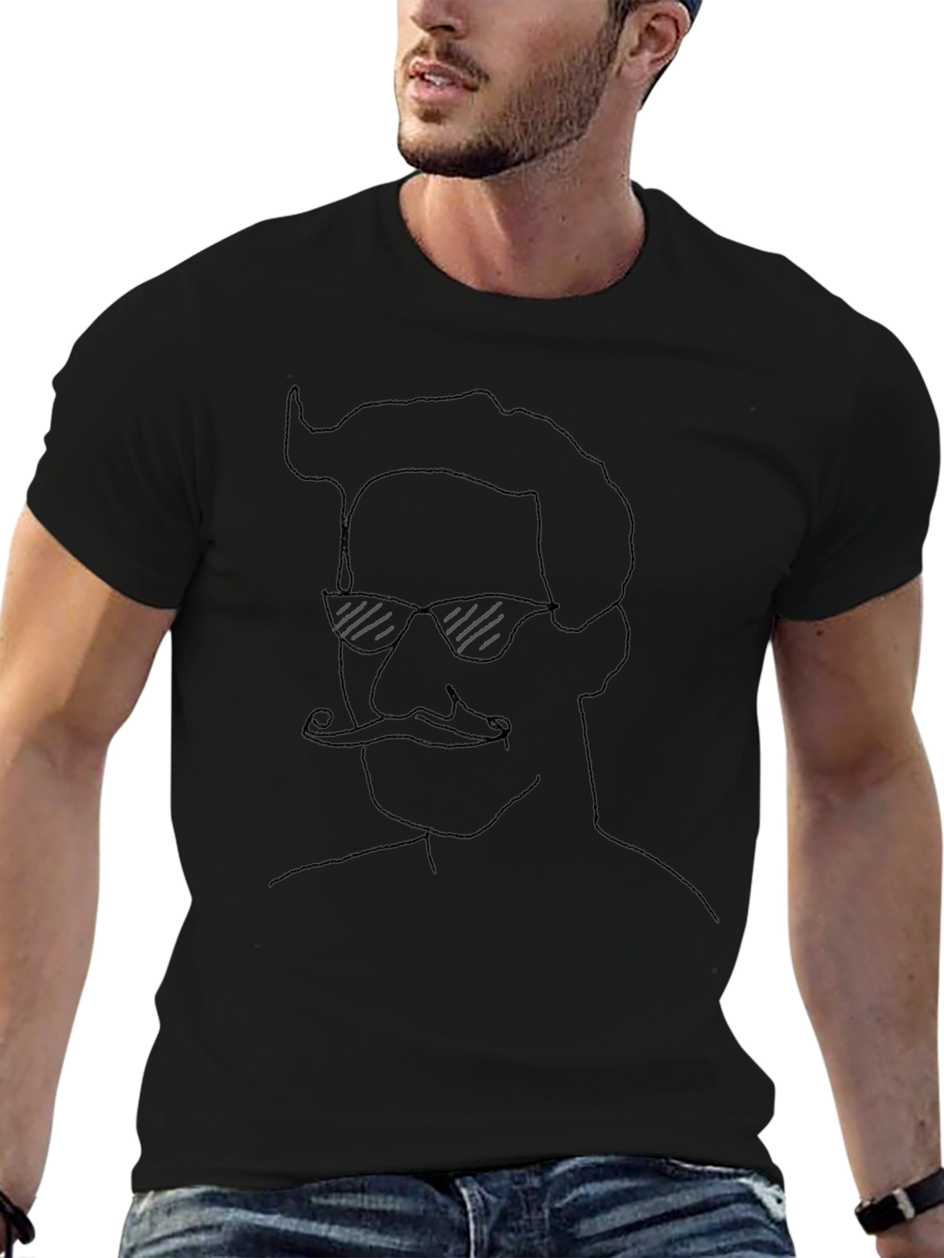 Cool Dude Graphic Tee - Black Cotton T-Shirt