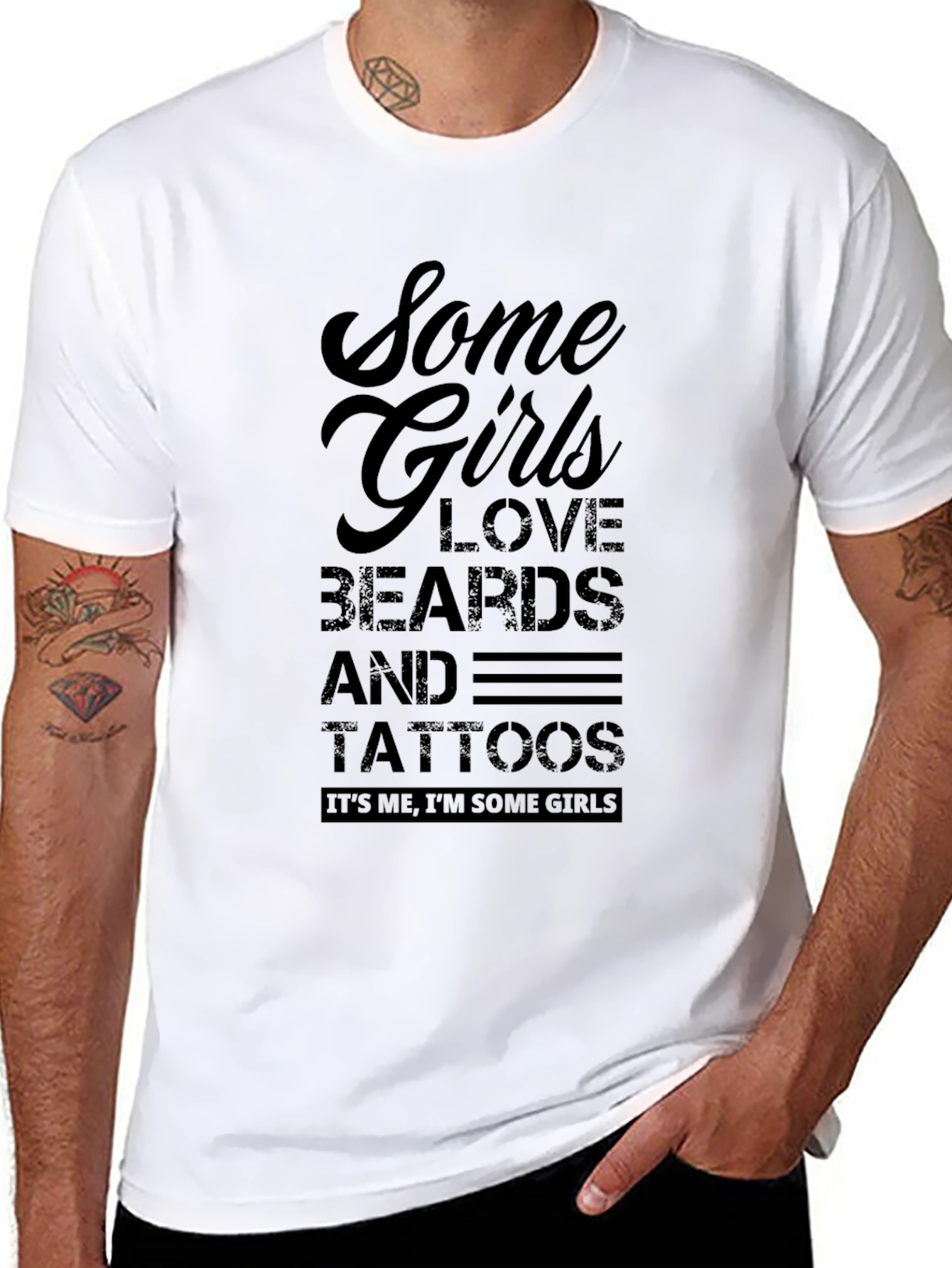 Some Girls Love Beards & Tattoos Black T-Shirt