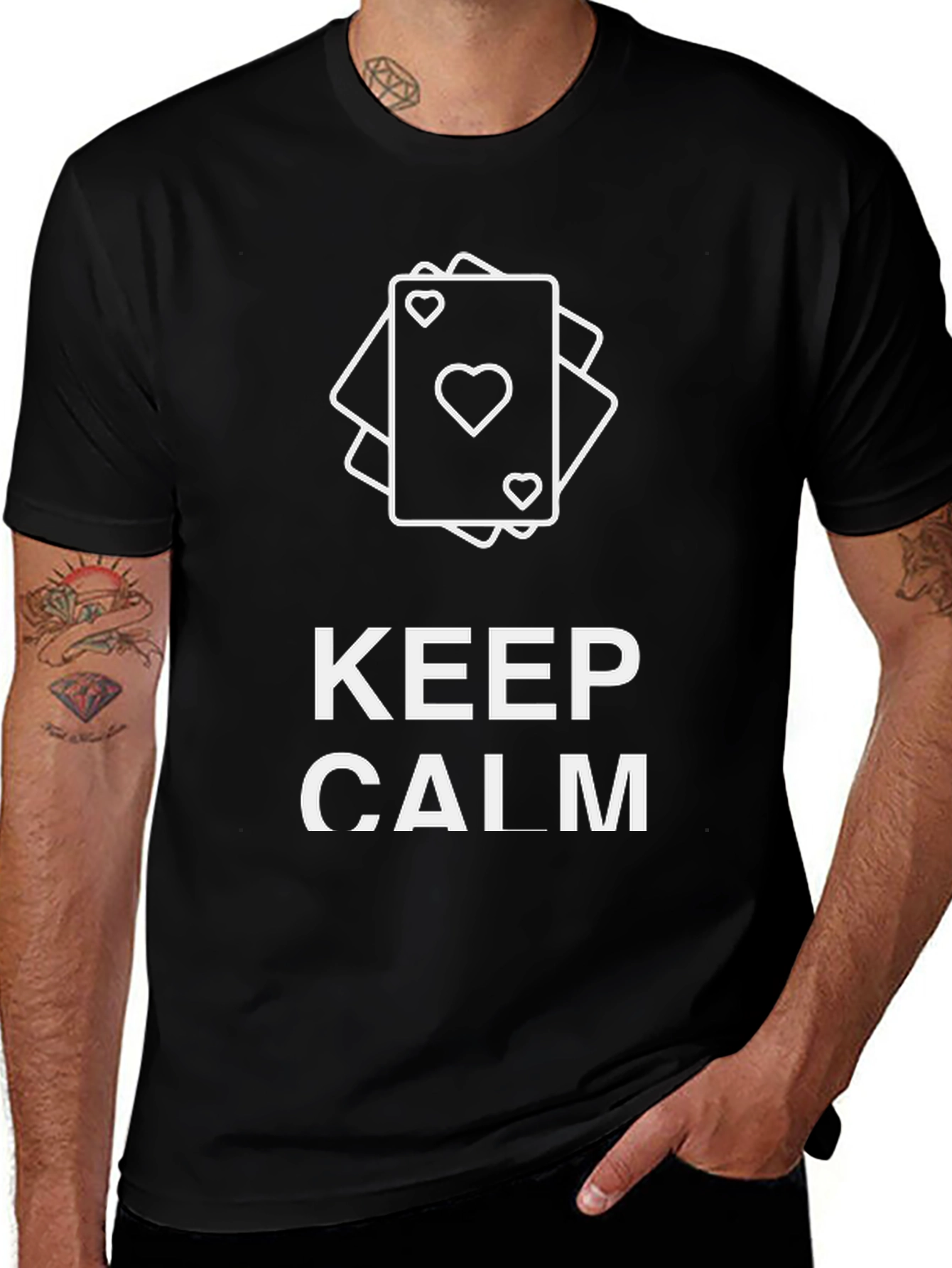 Keep Calm T-Shirt - Playing Cards Design