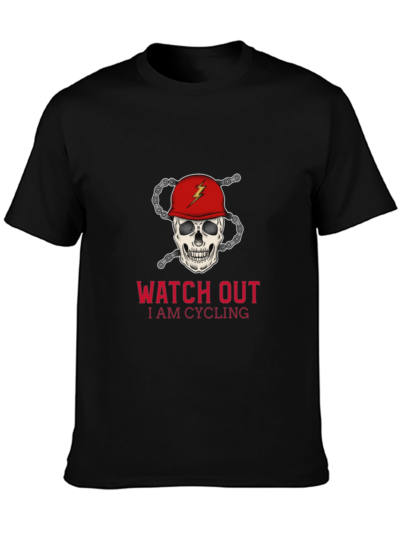 Skull Cycling T-Shirt - Watch Out I Am Cycling!