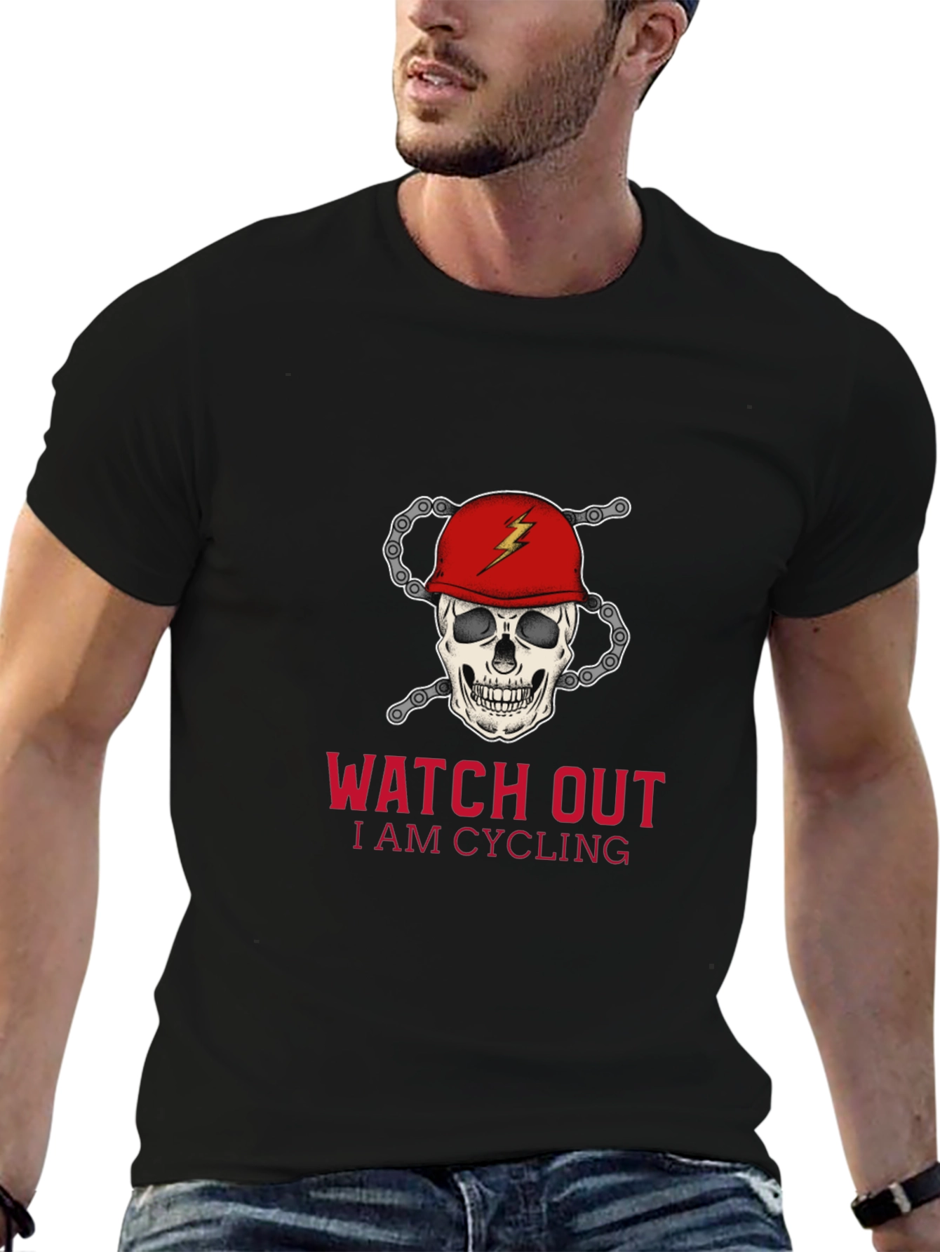 Skull Cycling T-Shirt - Watch Out I Am Cycling!