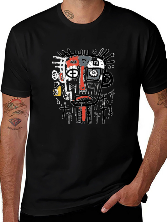 Abstract Face Graphic Print T-Shirt