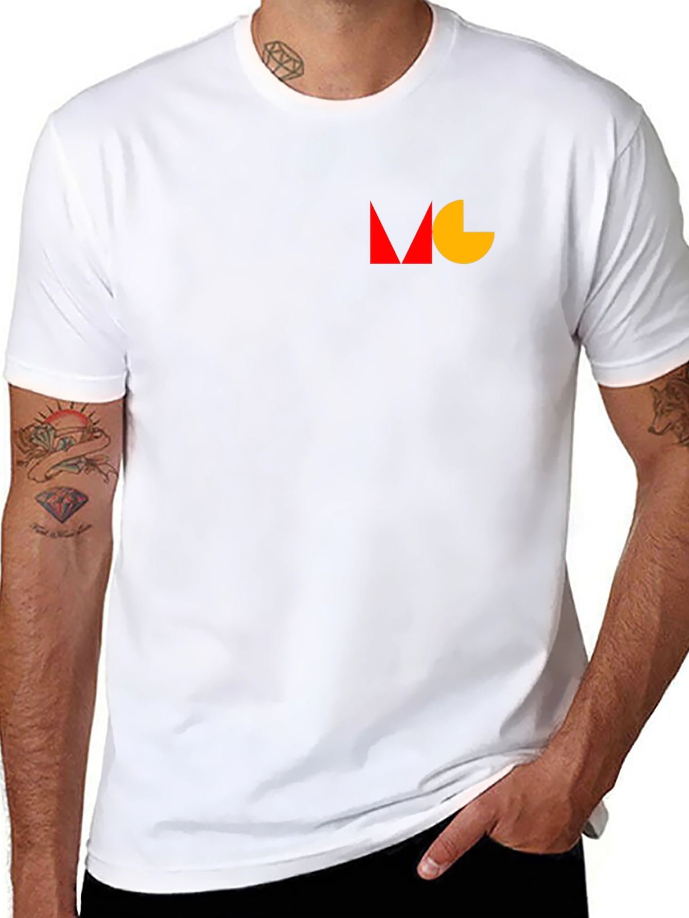 Modern Geometric Tee - Black Cotton Blend