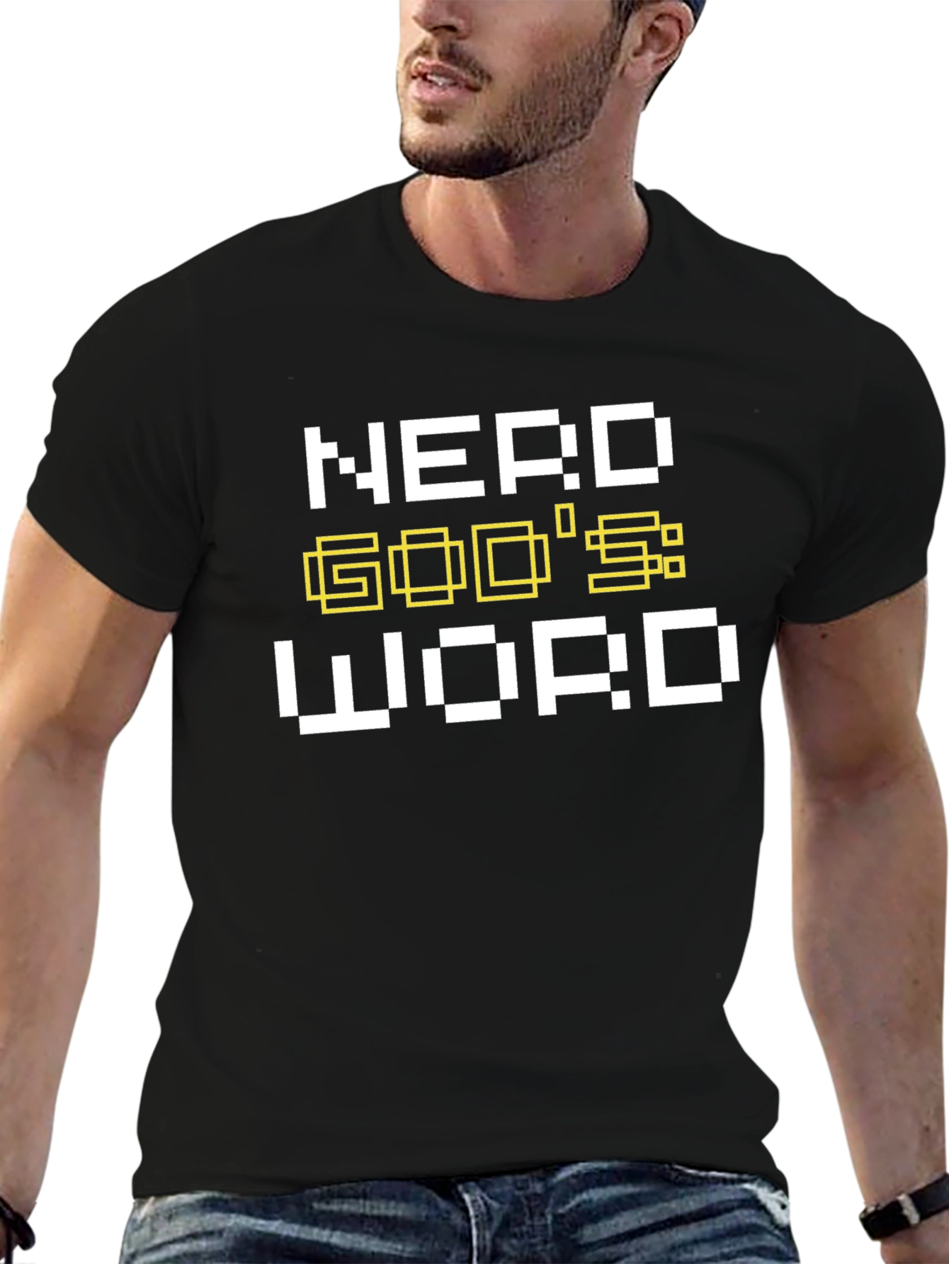 Nerd Gods Word Black Graphic T-Shirt