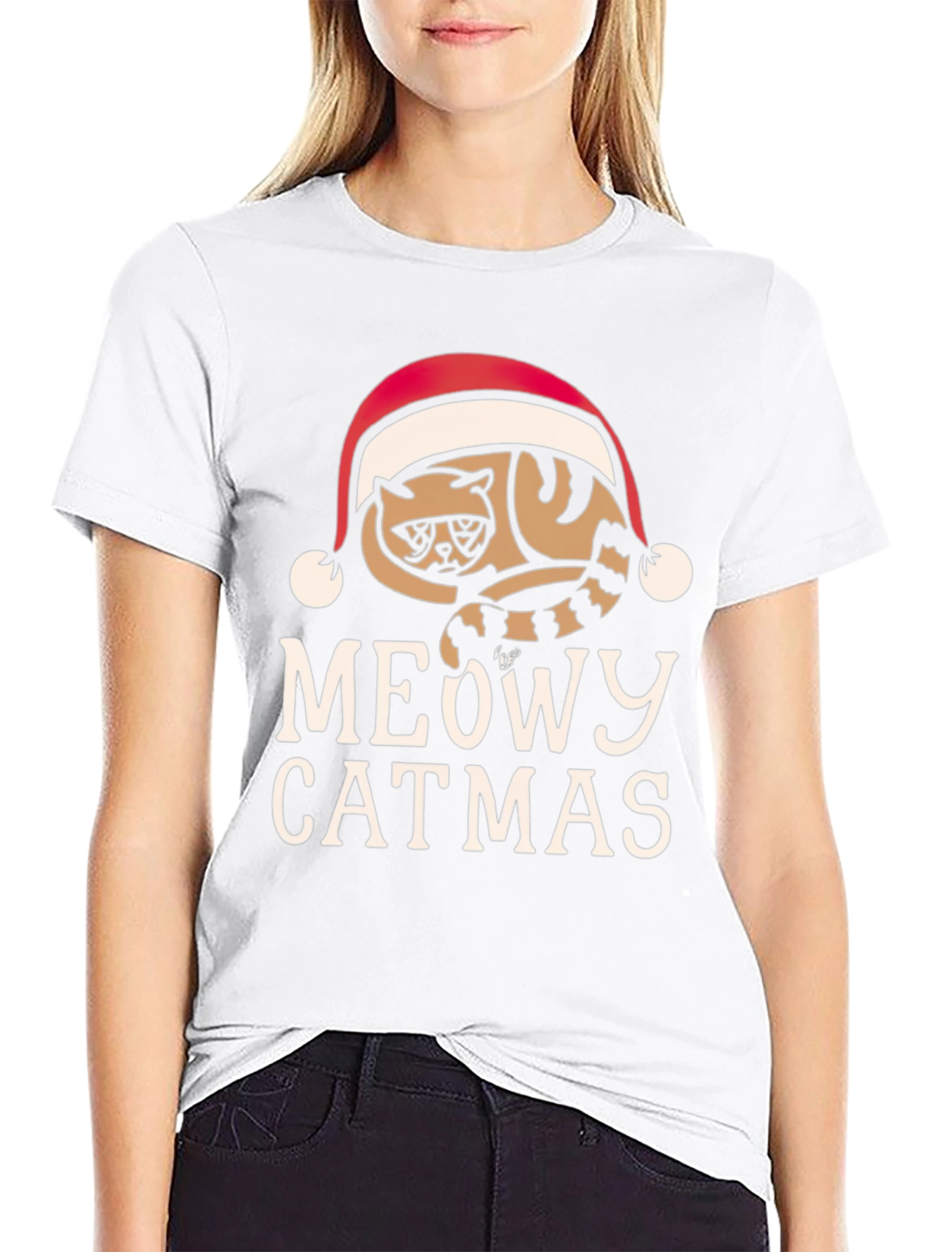 Meowy Catmas T-Shirt - Holiday Cat Lover Tee