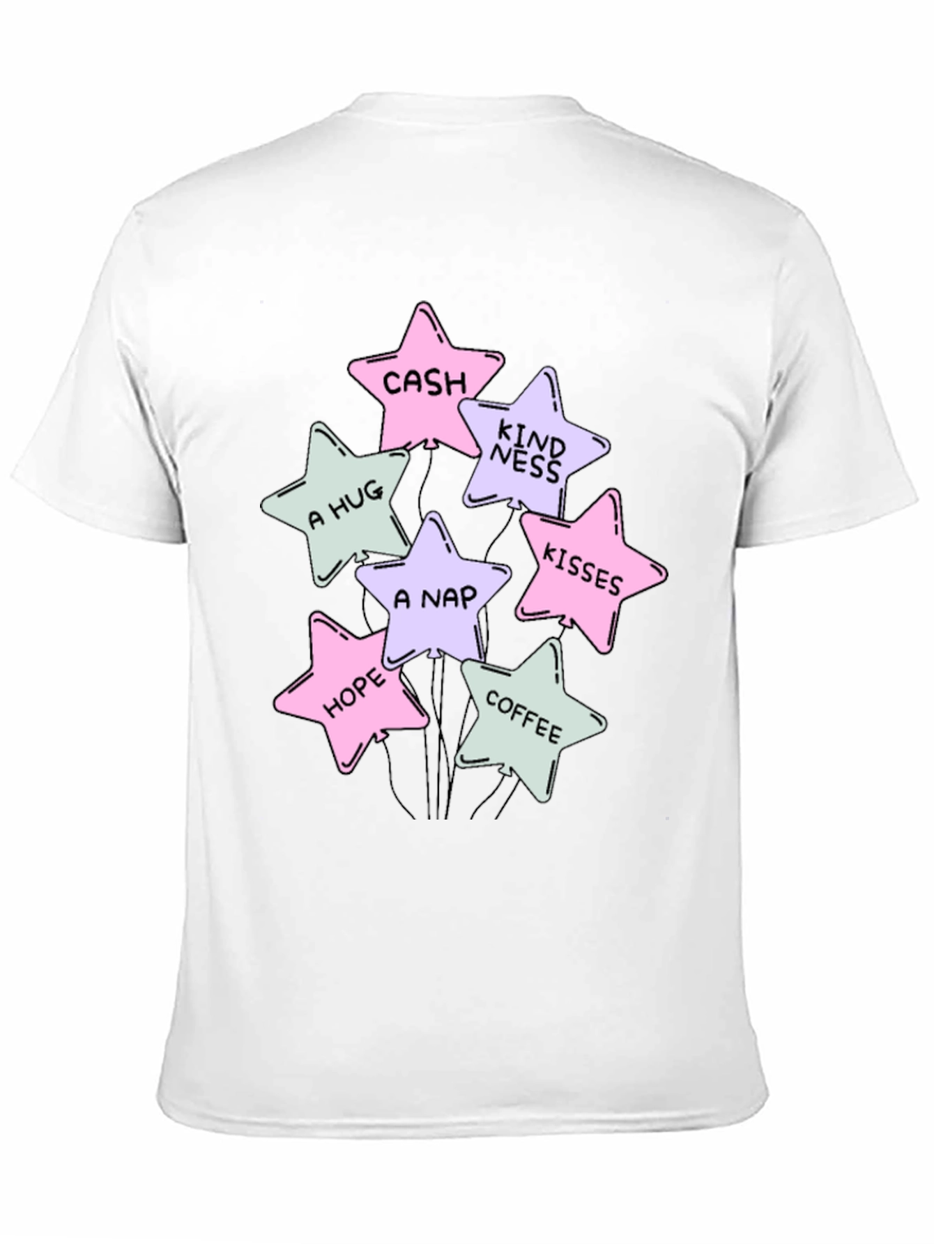 Stars Cash Hugs Nap Hope Coffee Kisses T-Shirt